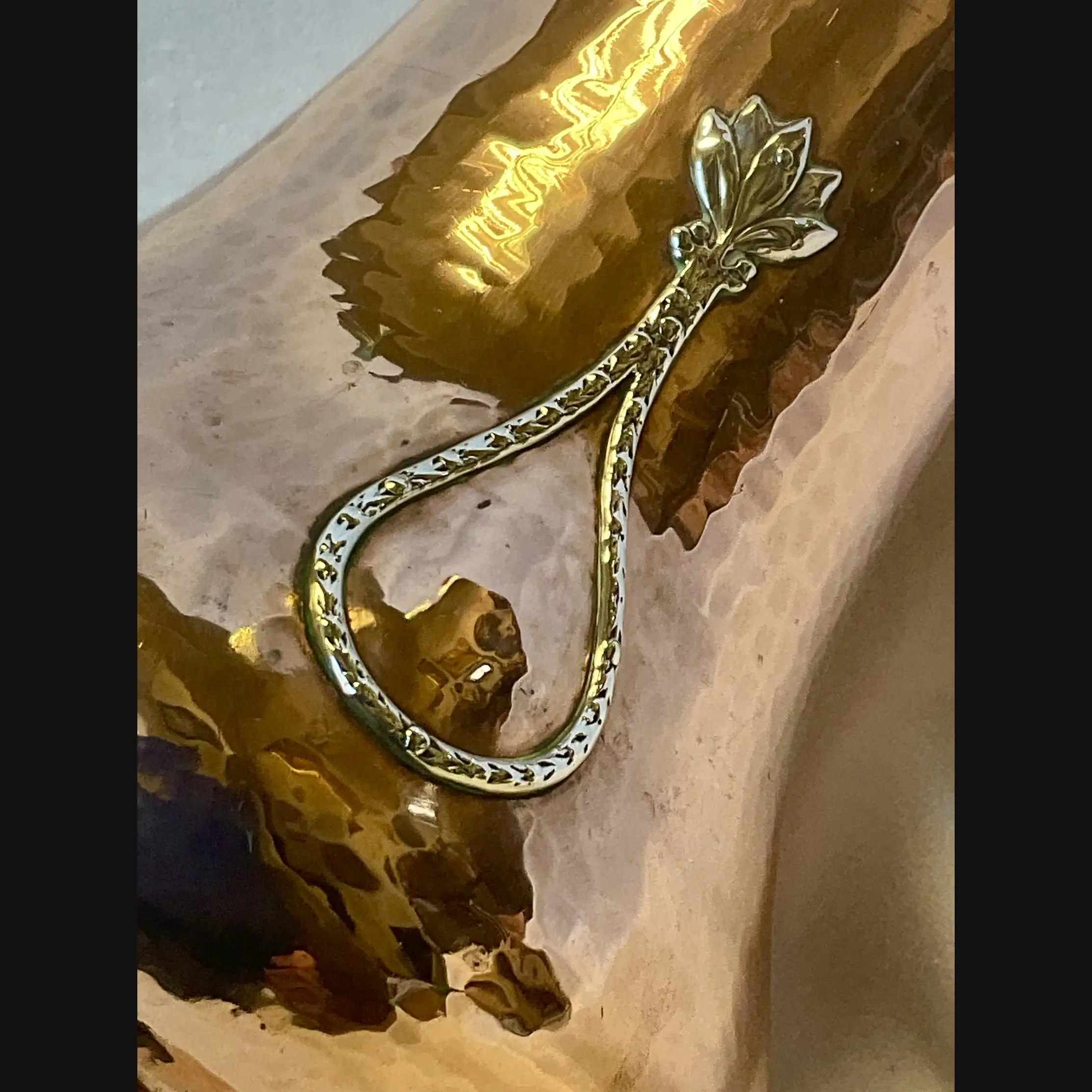 a e jones arts and crafts silver on copper large hammered flower vase