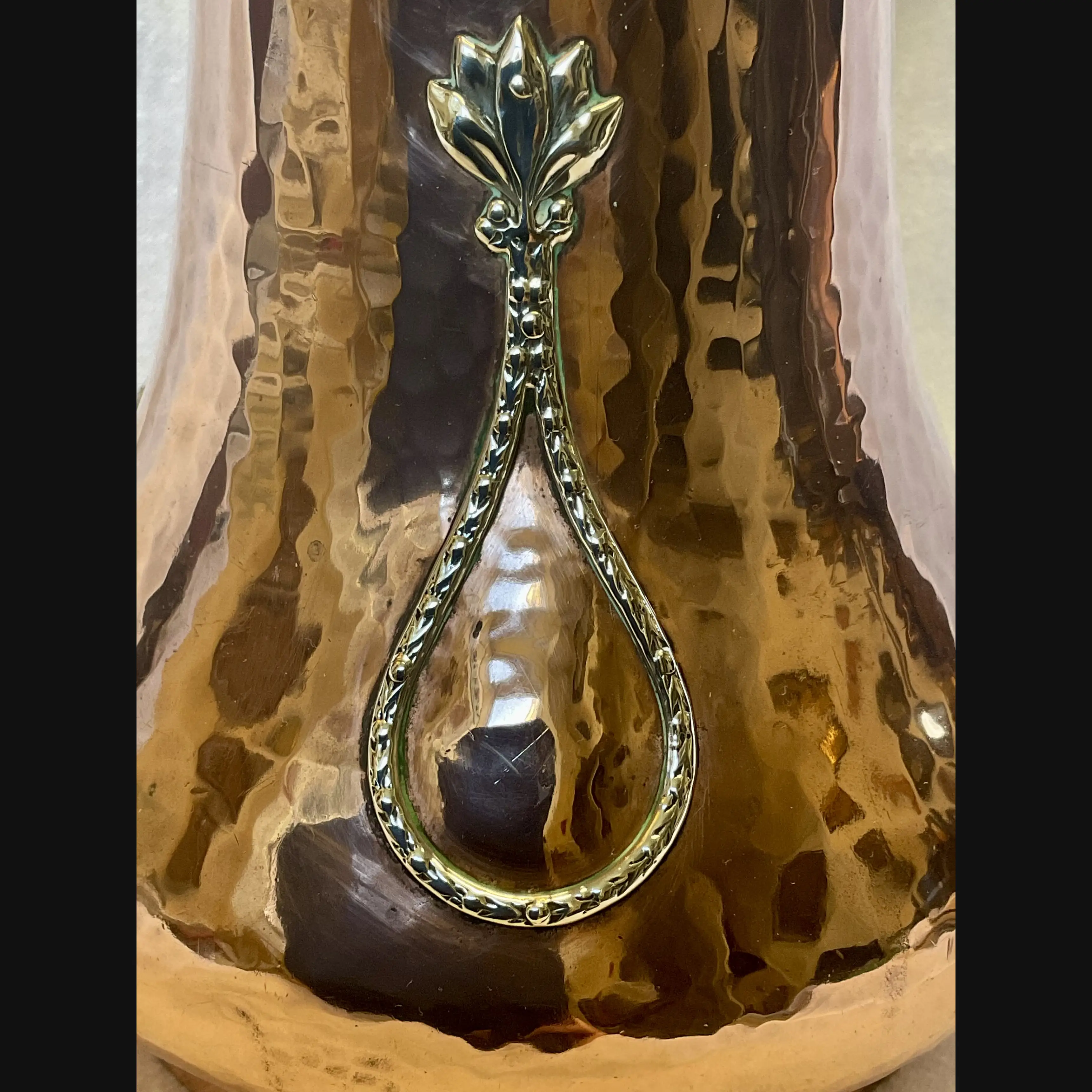 a e jones arts and crafts silver on copper large hammered flower vase