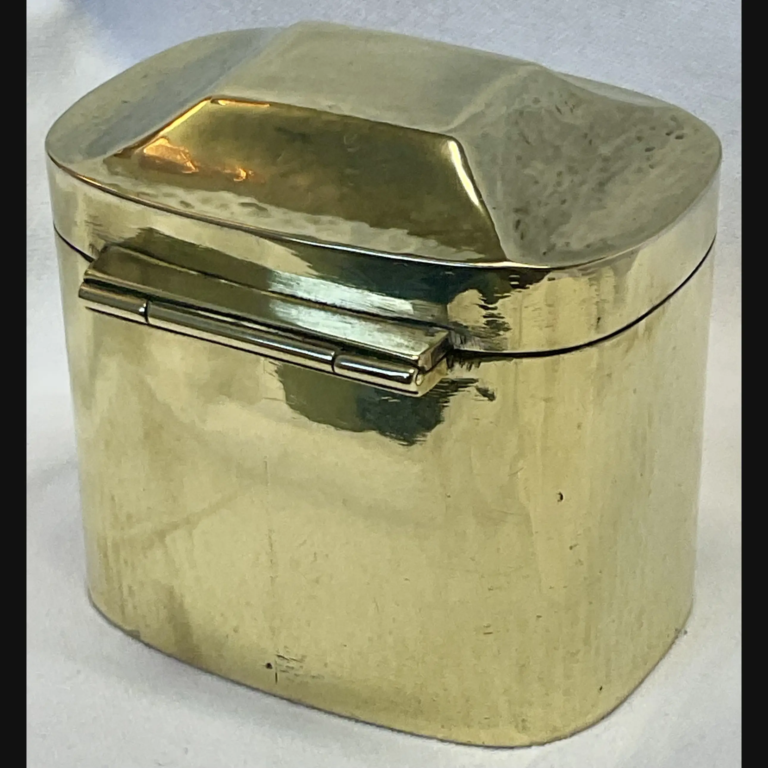 keswick school of industrial art ksia arts and crafts brass tea caddy c1900