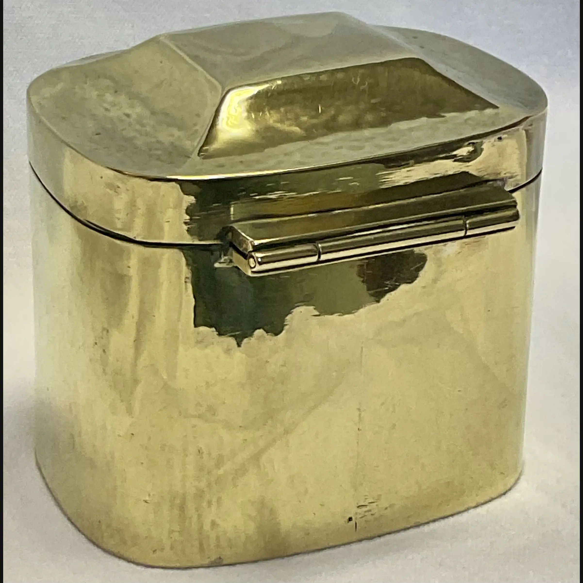 keswick school of industrial art ksia arts and crafts brass tea caddy c1900