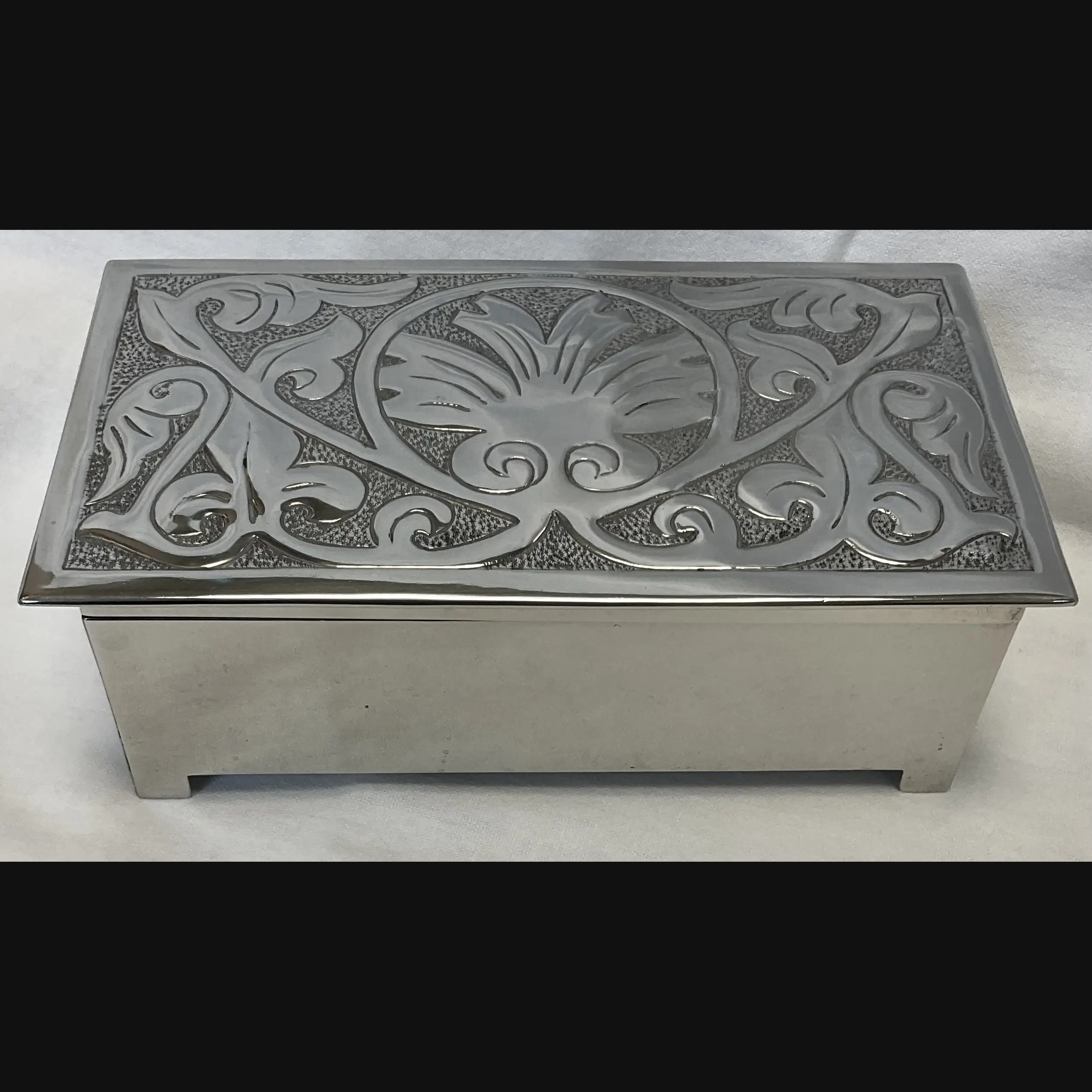 scottish school celtic revival scottish arts and crafts silver plated casket c1910