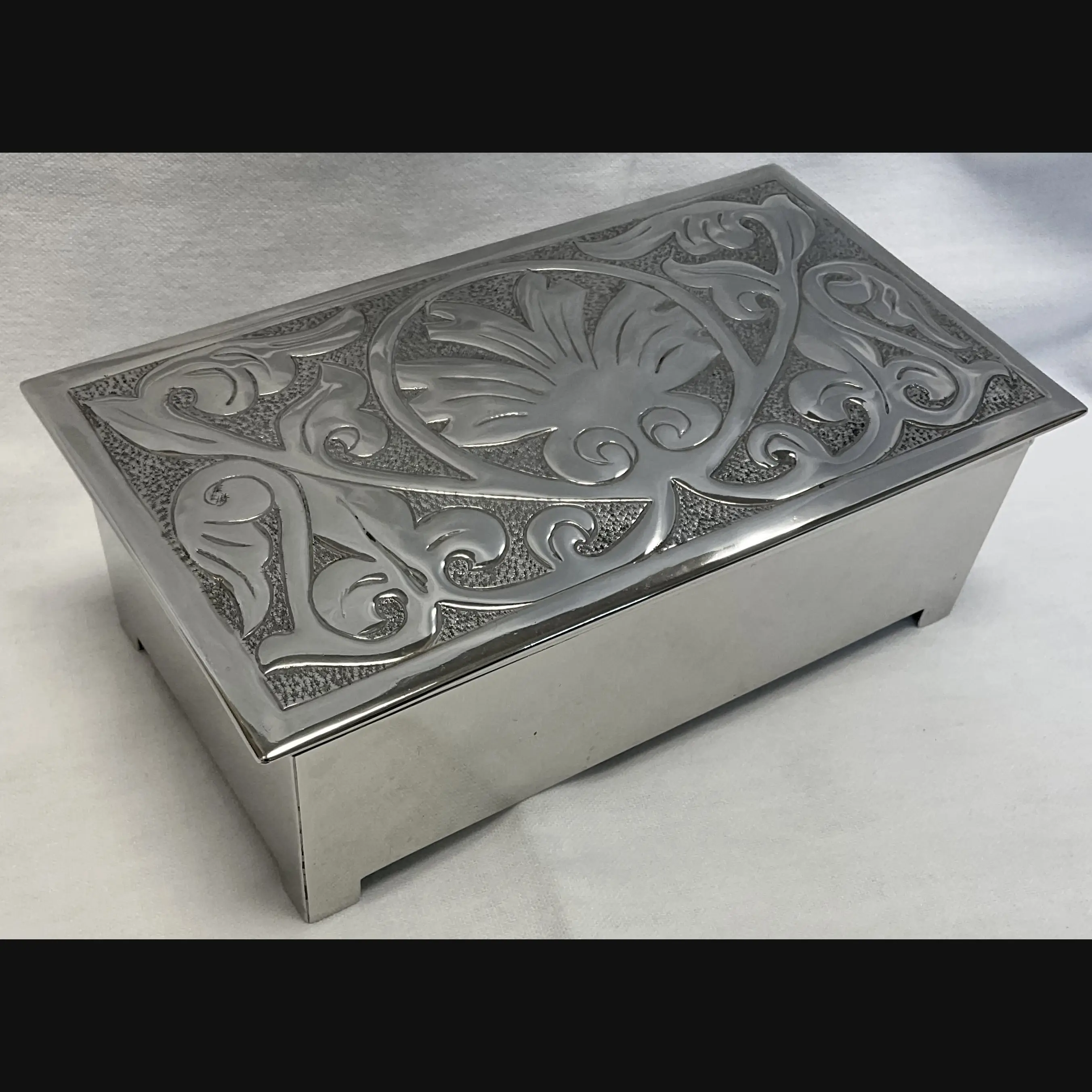 scottish school celtic revival scottish arts and crafts silver plated casket c1910