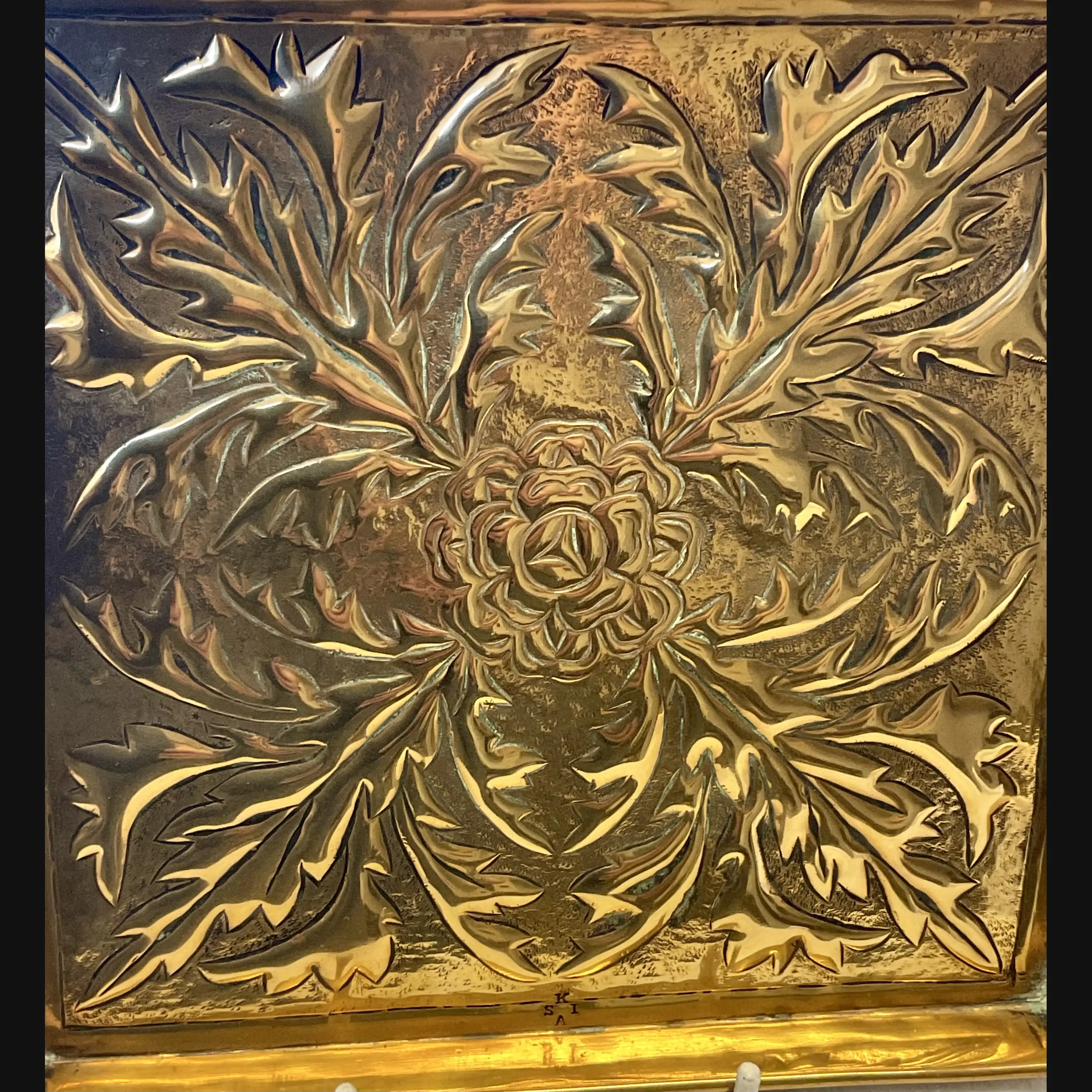 keswick school of industrial art ksia arts and crafts gilding metal card tray c1900