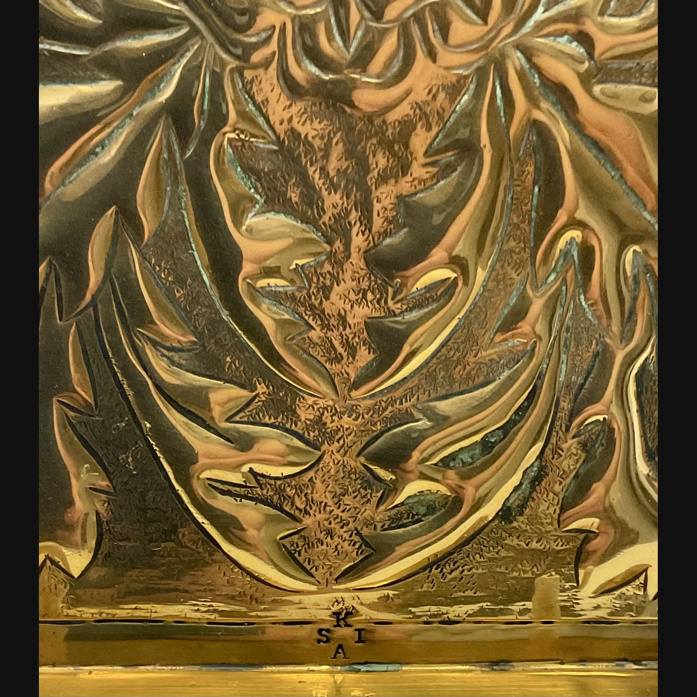 keswick school of industrial art ksia arts and crafts gilding metal card tray c1900