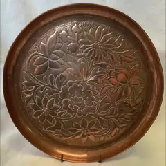 keswick school of industrial art ksia copper floral card tray c1910
