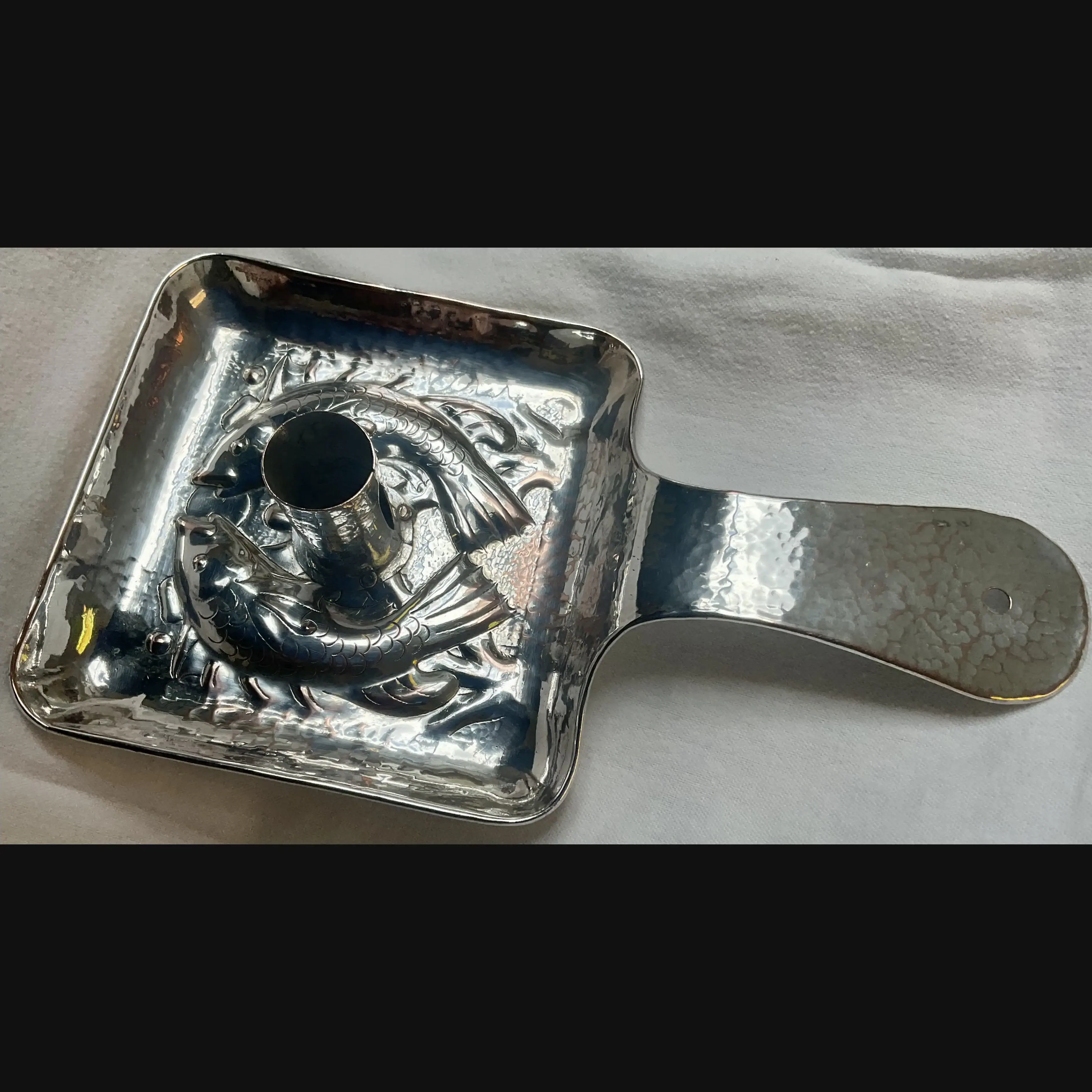 scarce newlyn industrial class arts and crafts silver plated chamber stick c1900