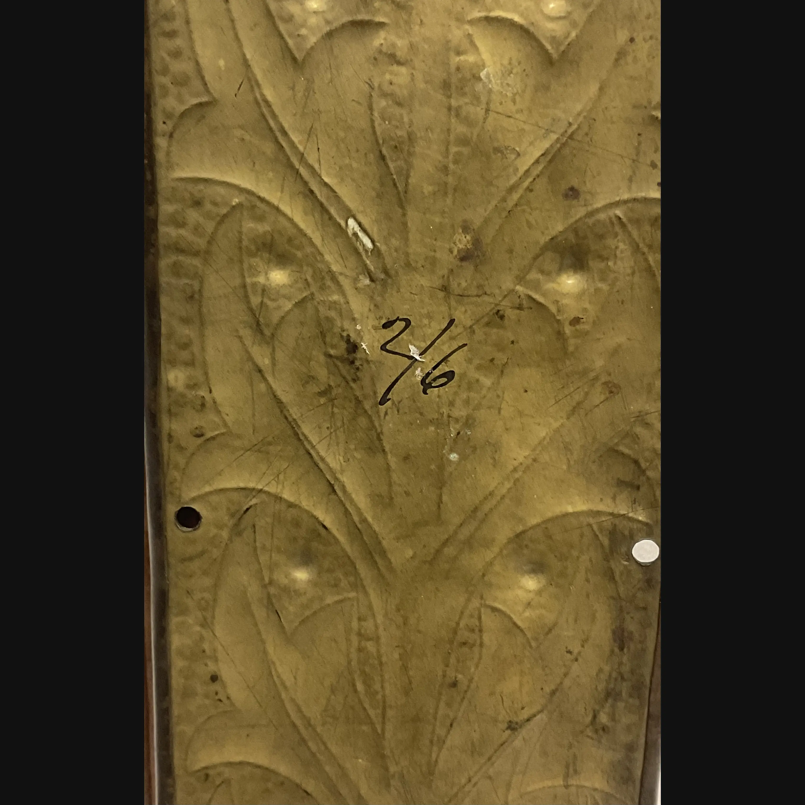 keswick school of industrial art brass arts and crafts door finger plate with stylised flower head c1900