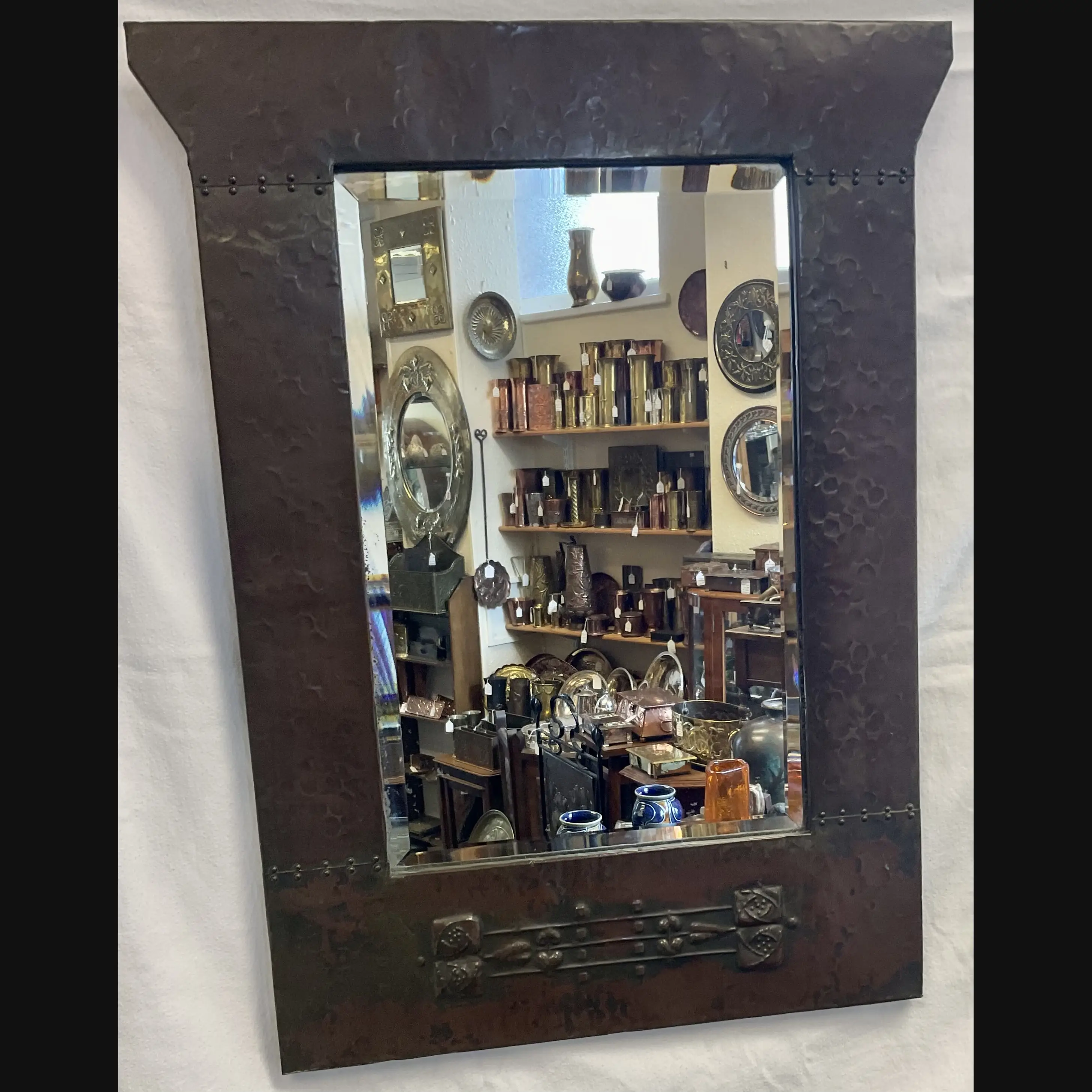 scottish arts and crafts glasgow style copper glasgow rose hall mirror c1900