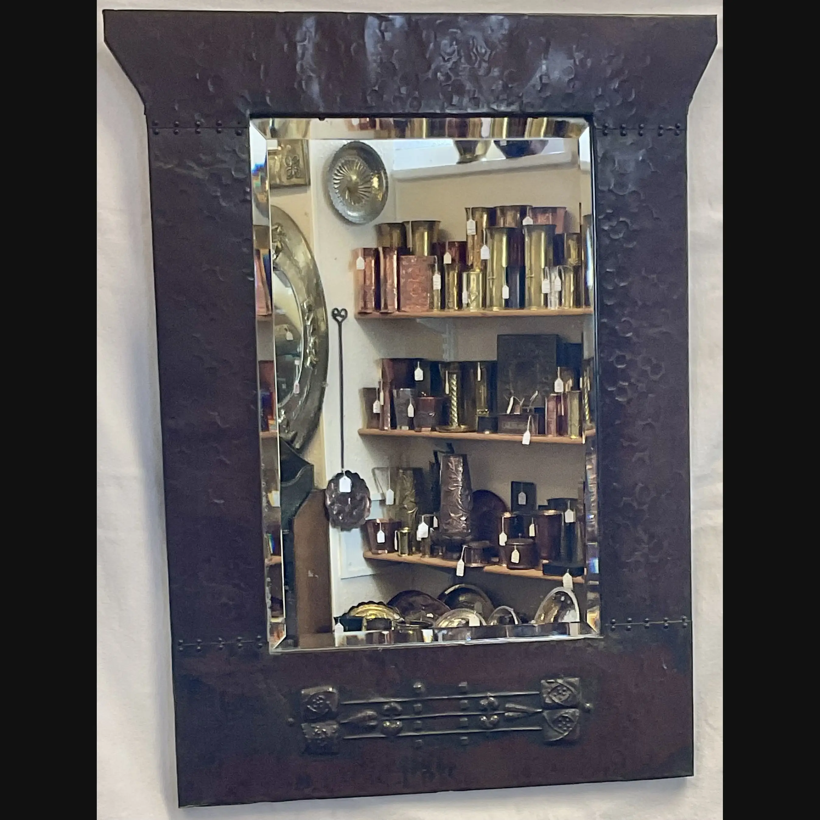 scottish arts and crafts glasgow style copper glasgow rose hall mirror c1900