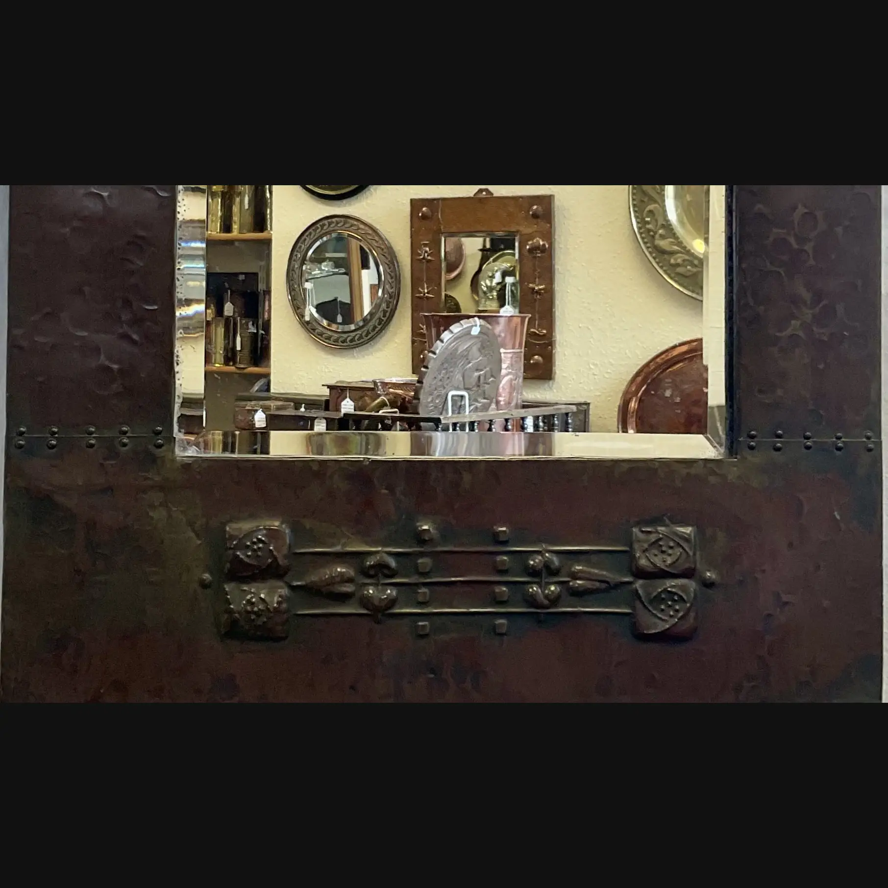 scottish arts and crafts glasgow style copper glasgow rose hall mirror c1900