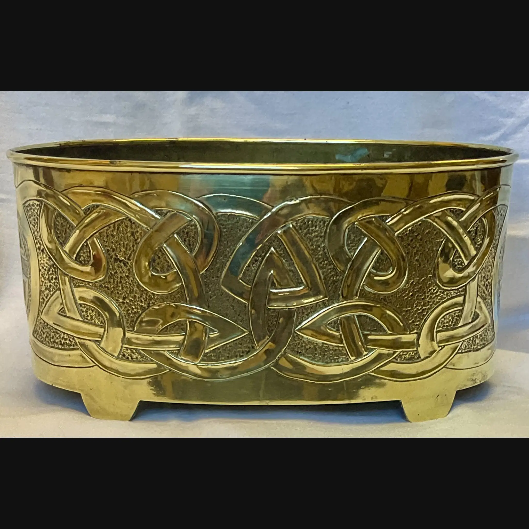 glasgow school scottish arts and crafts gilmour studio celtic brass planter