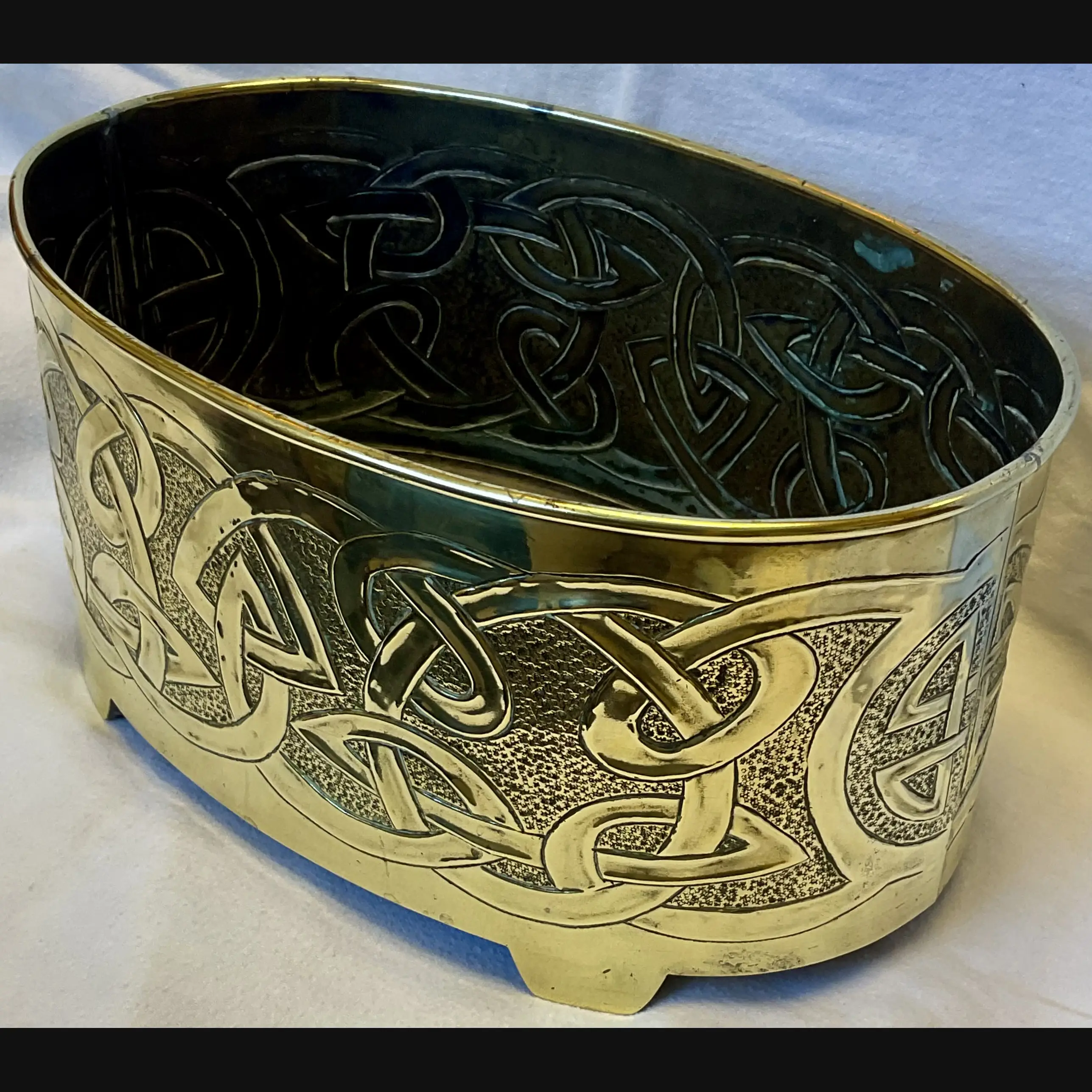 glasgow school scottish arts and crafts gilmour studio celtic brass planter