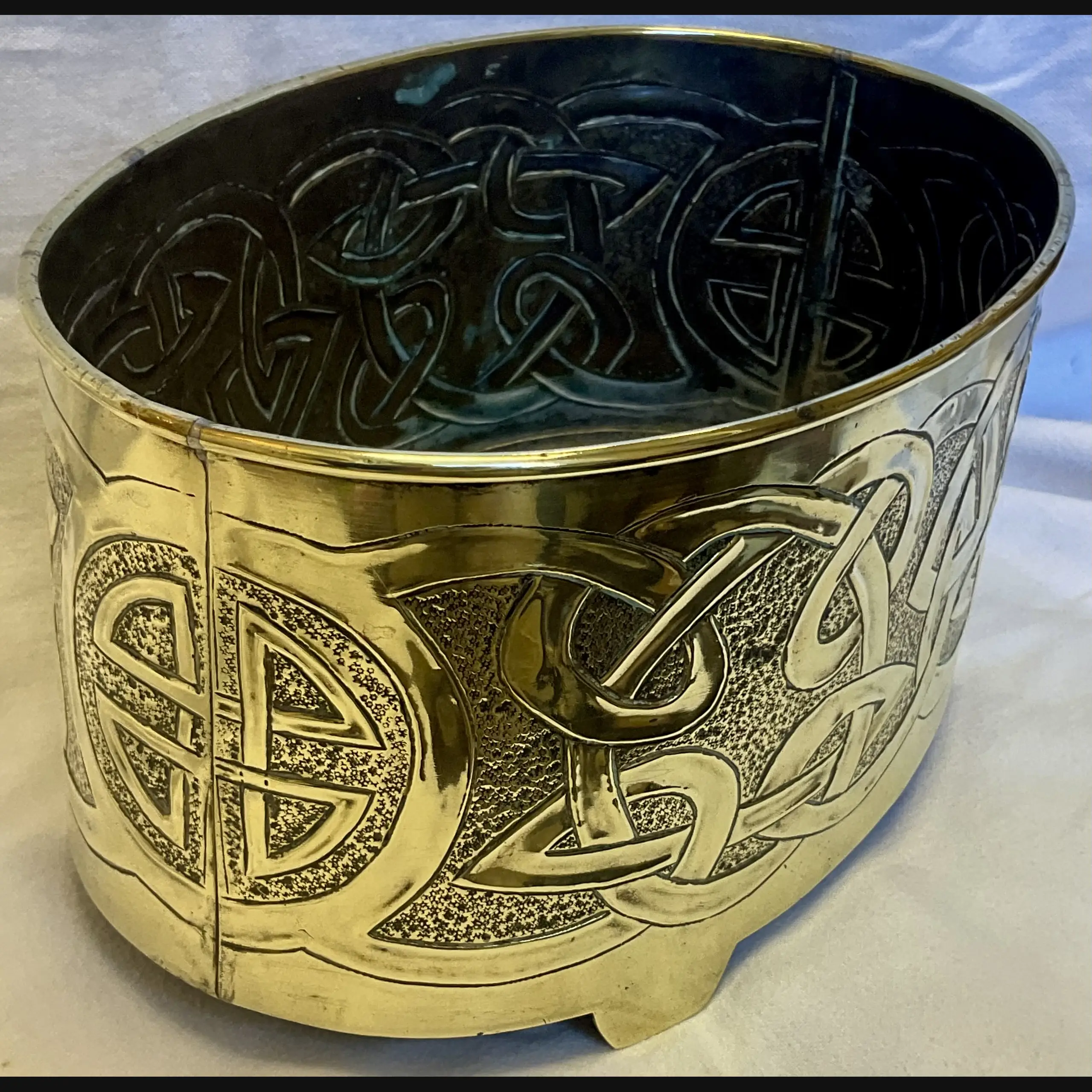 glasgow school scottish arts and crafts gilmour studio celtic brass planter