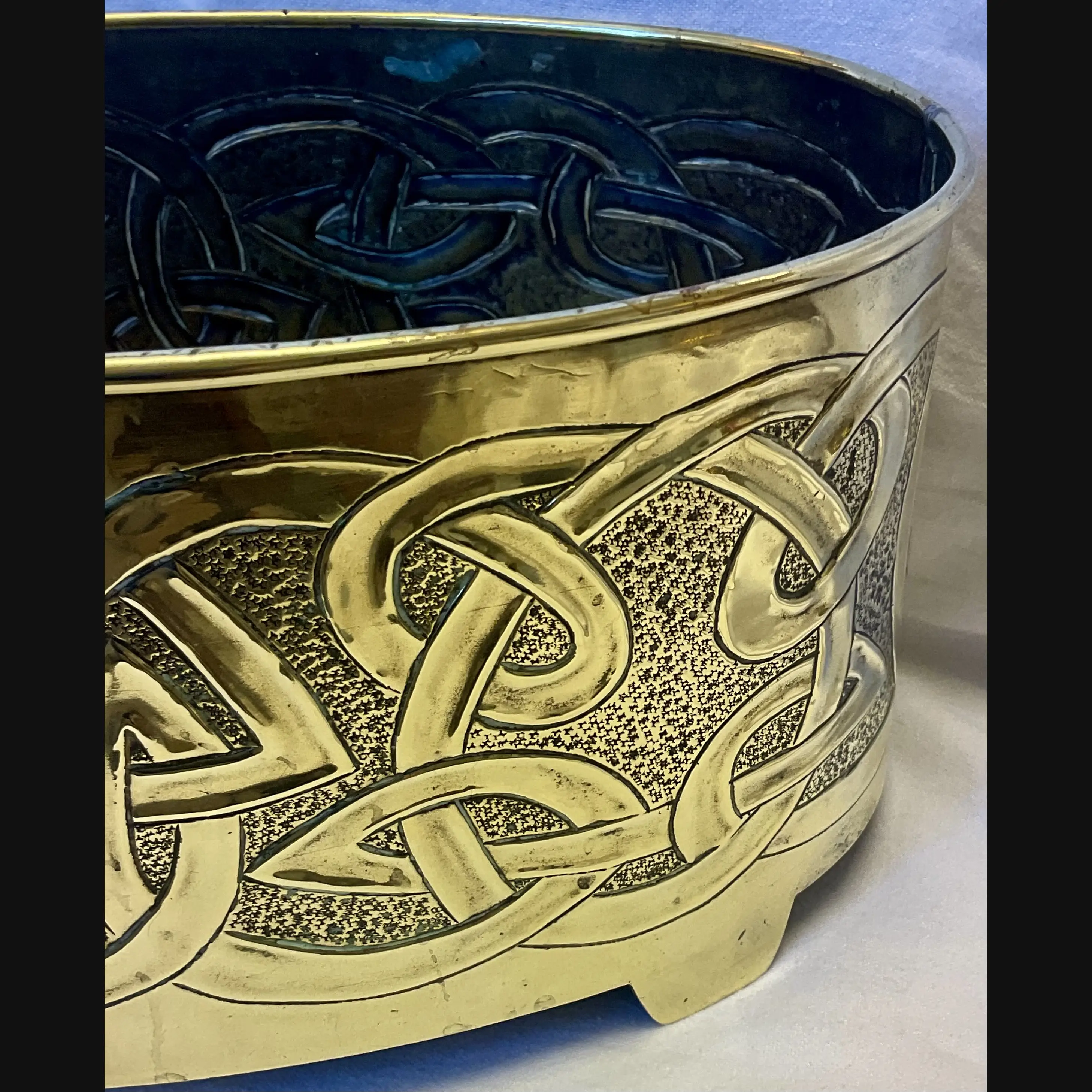 glasgow school scottish arts and crafts gilmour studio celtic brass planter