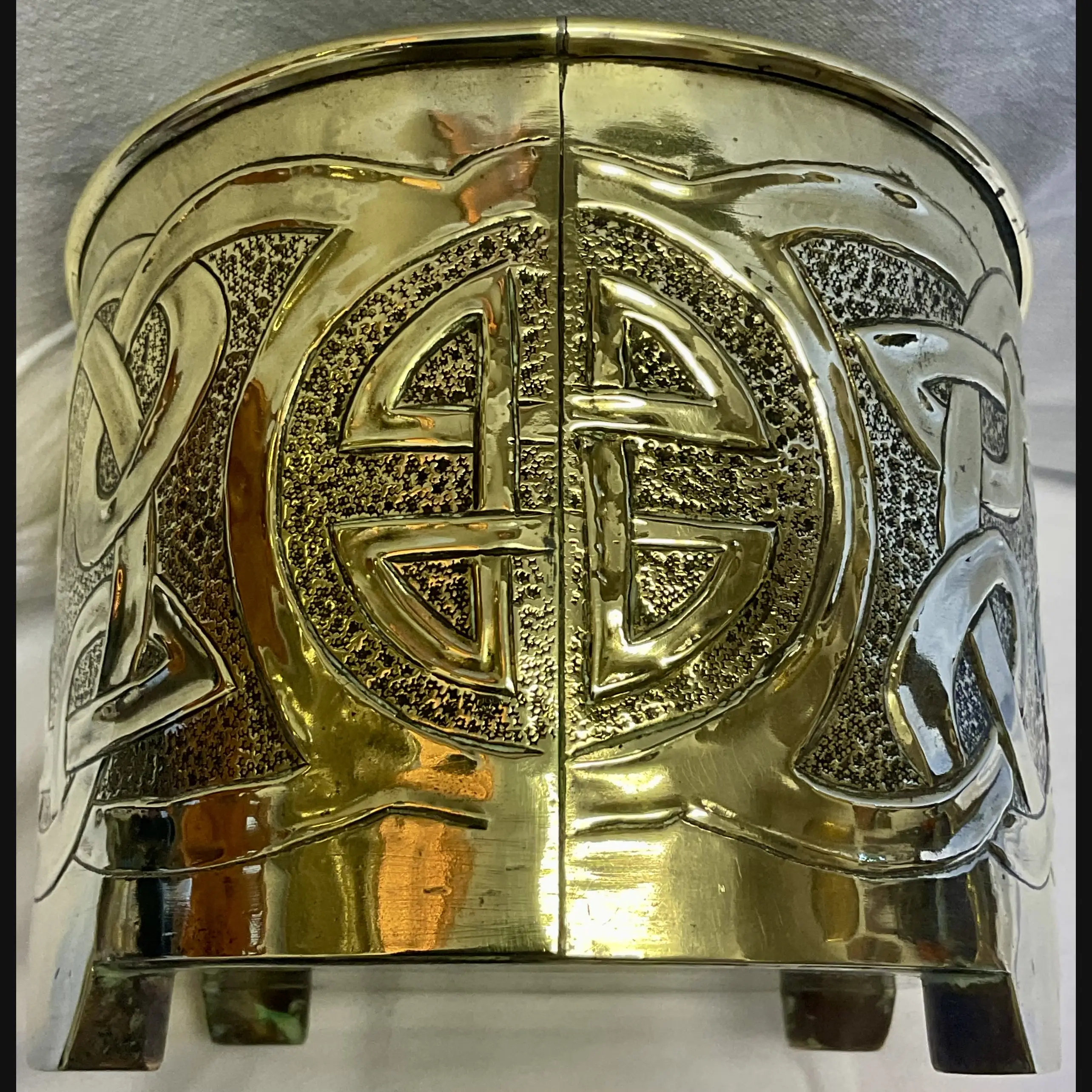 glasgow school scottish arts and crafts gilmour studio celtic brass planter