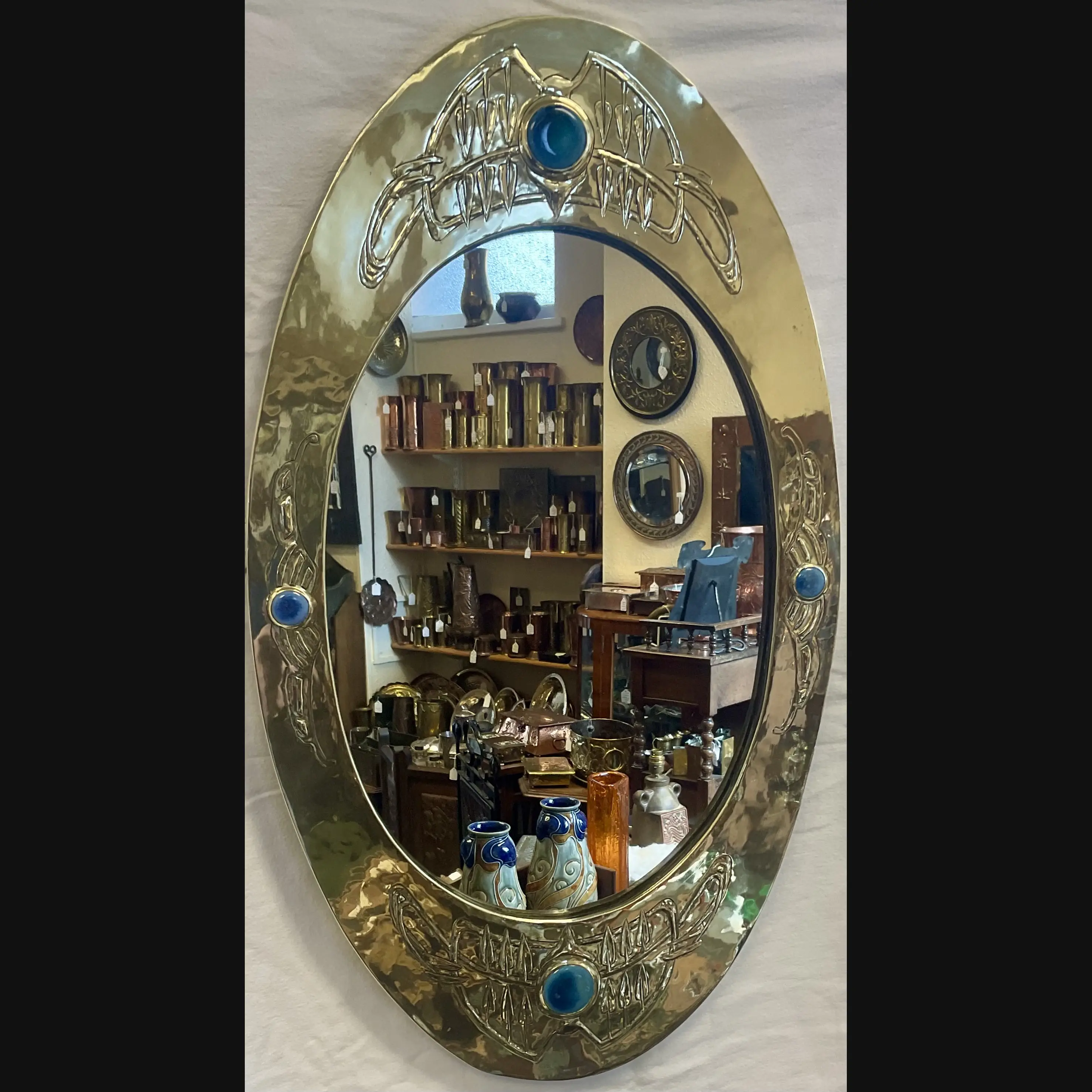 arts and crafts scottish school glasgow style mirror with ruskin cabochons glasgow girls margaret gilmour marion henderson wilson