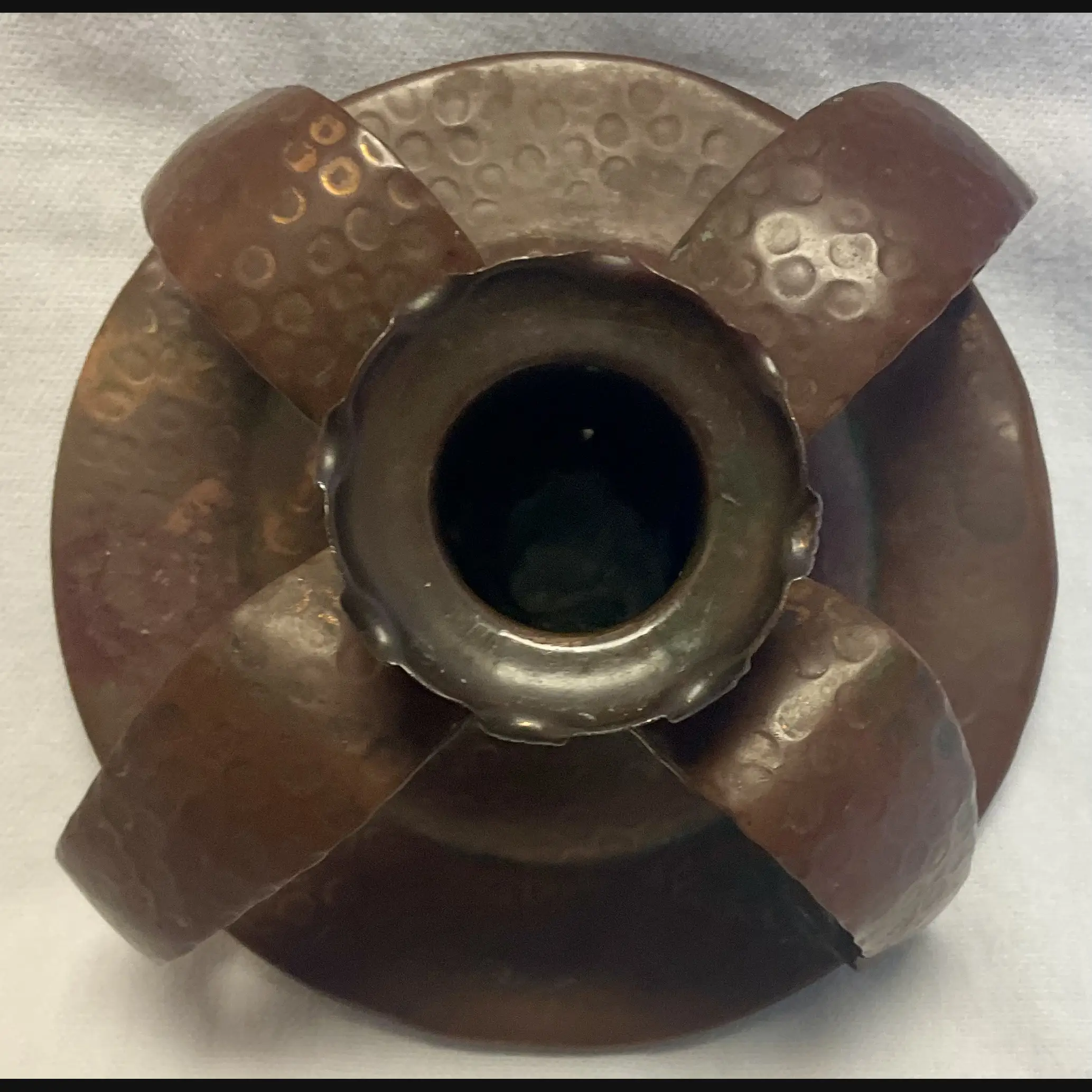 j f pool hayle copper works cornish arts and crafts copper chamber stick c1908