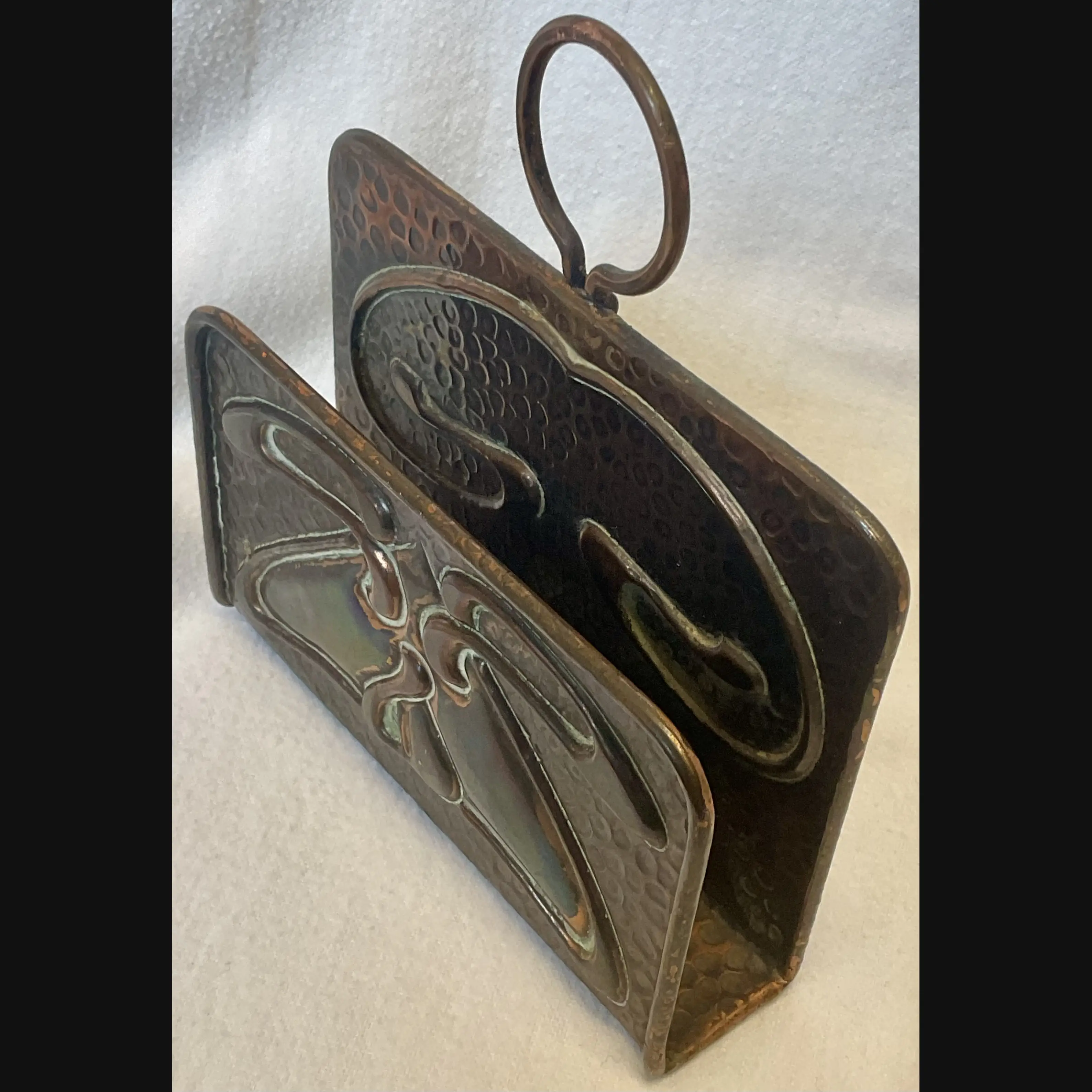 j f pool hayle copper arts and crafts secessionist design hanging wall letter rack