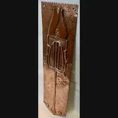 j f pool hayle copper works secessionist hammered copper door finger plate c1908