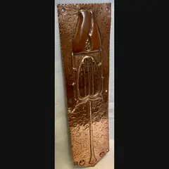 j f pool hayle copper works secessionist hammered copper door finger plate c1908