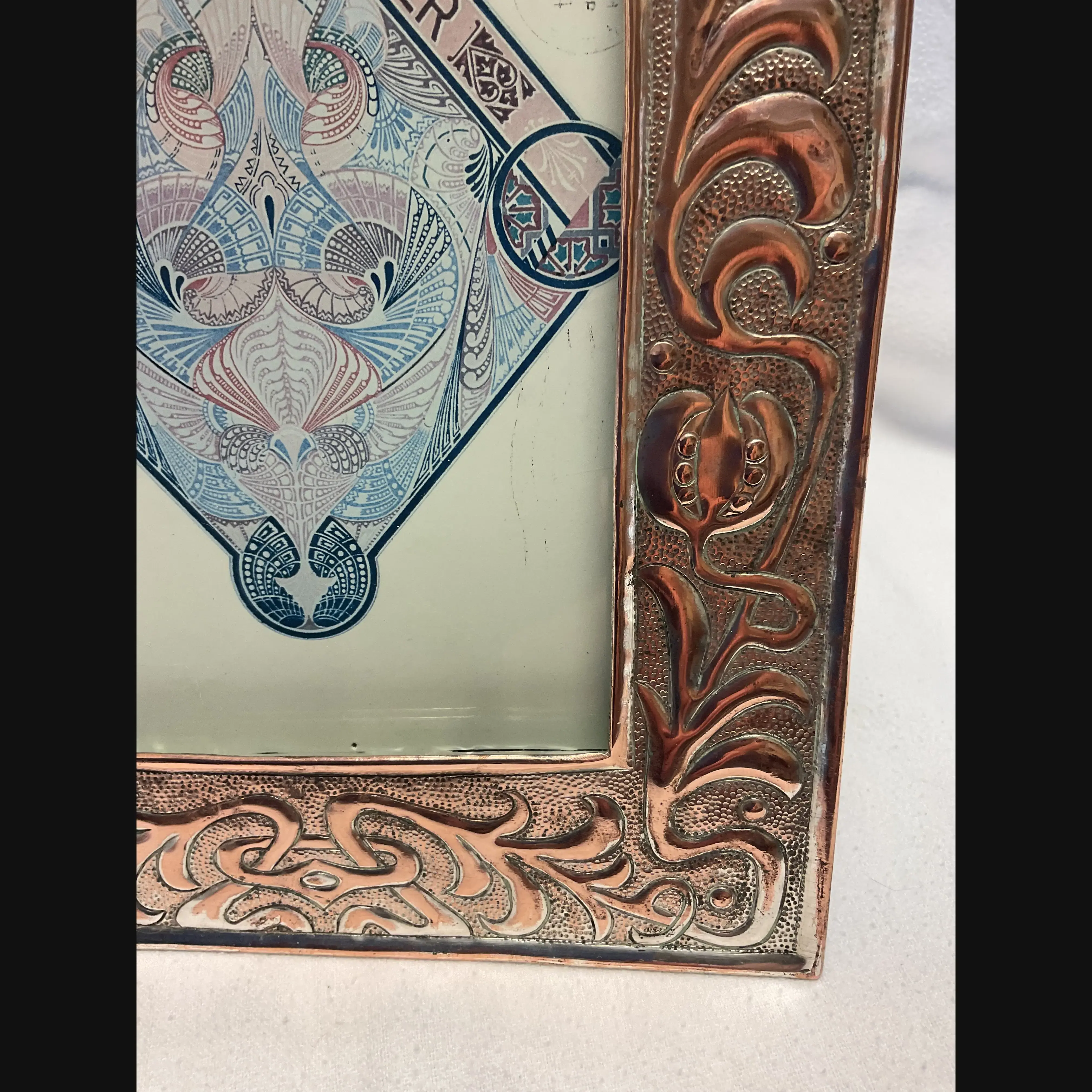 w h mawson keswick home industries khi arts and crafts art nouveau seed heads easel backed photo frame