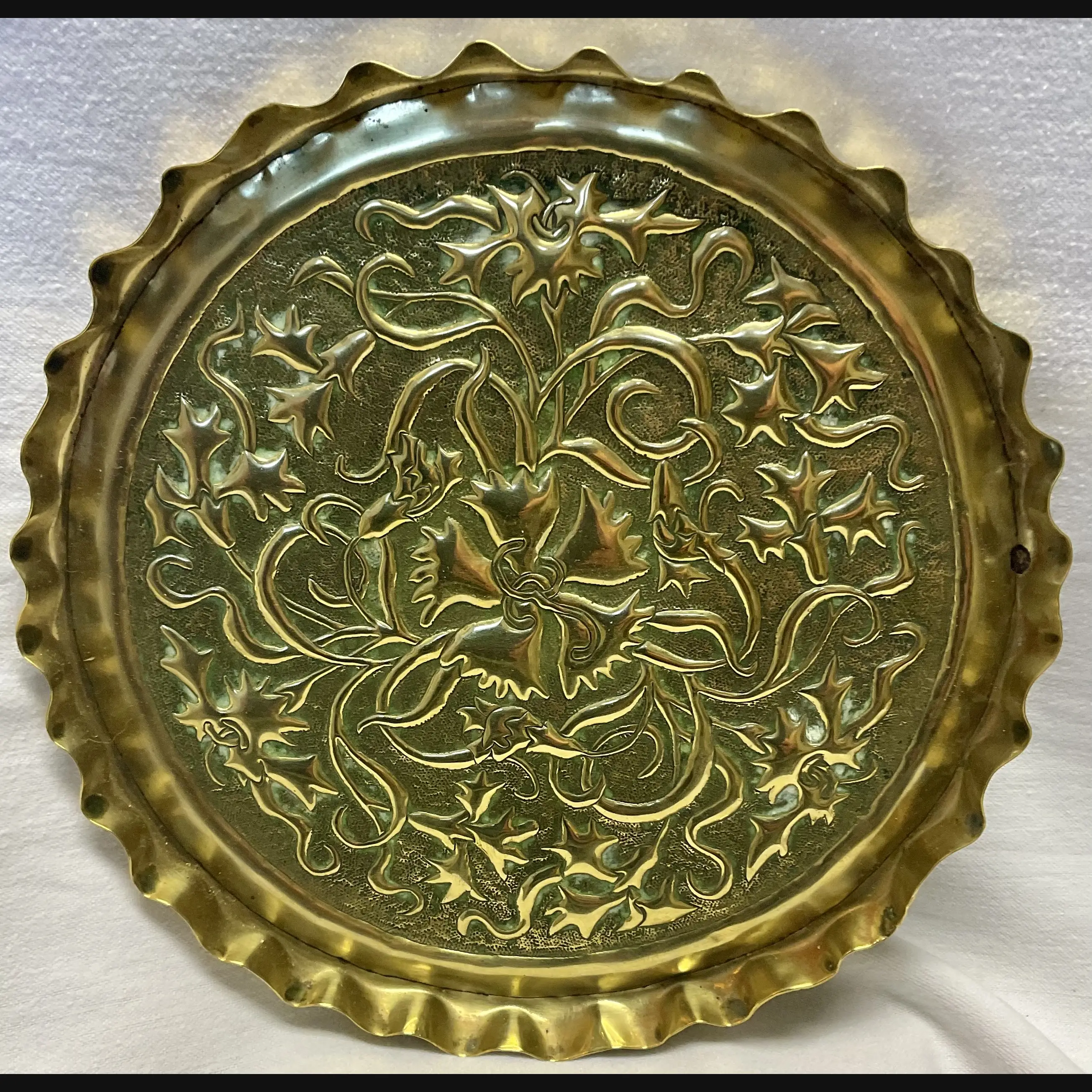 arts and crafts haia guild complex art nouveau brass card tray c1900 10