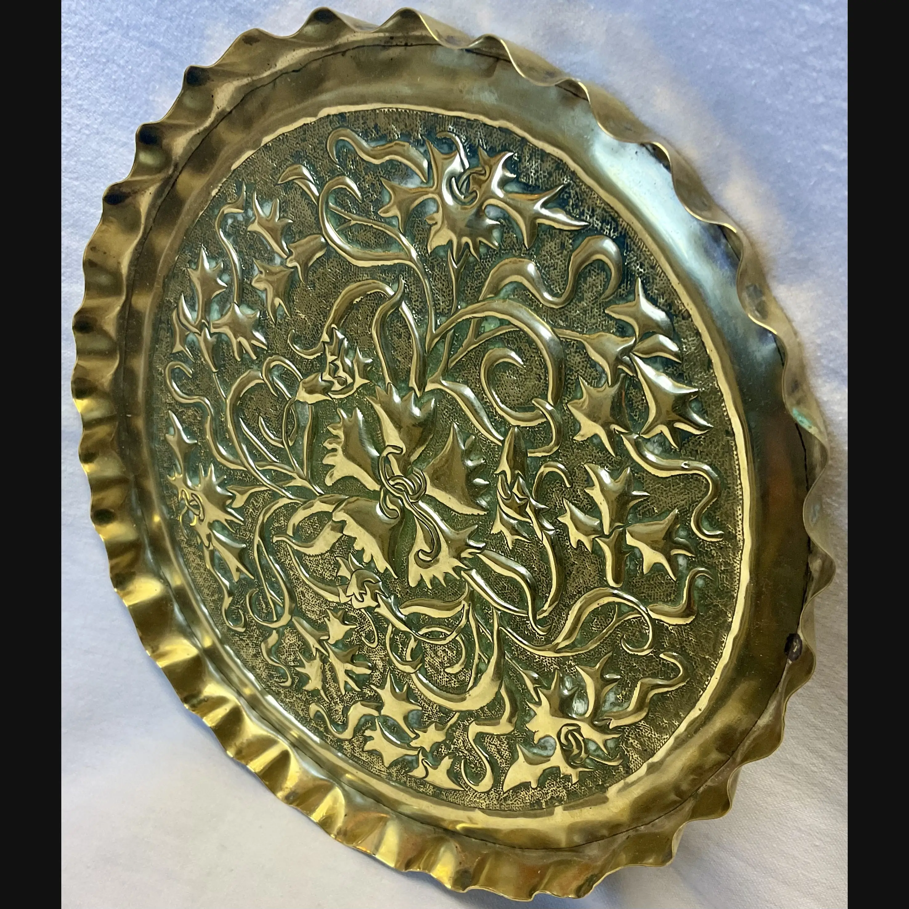 arts and crafts haia guild complex art nouveau brass card tray c1900 10