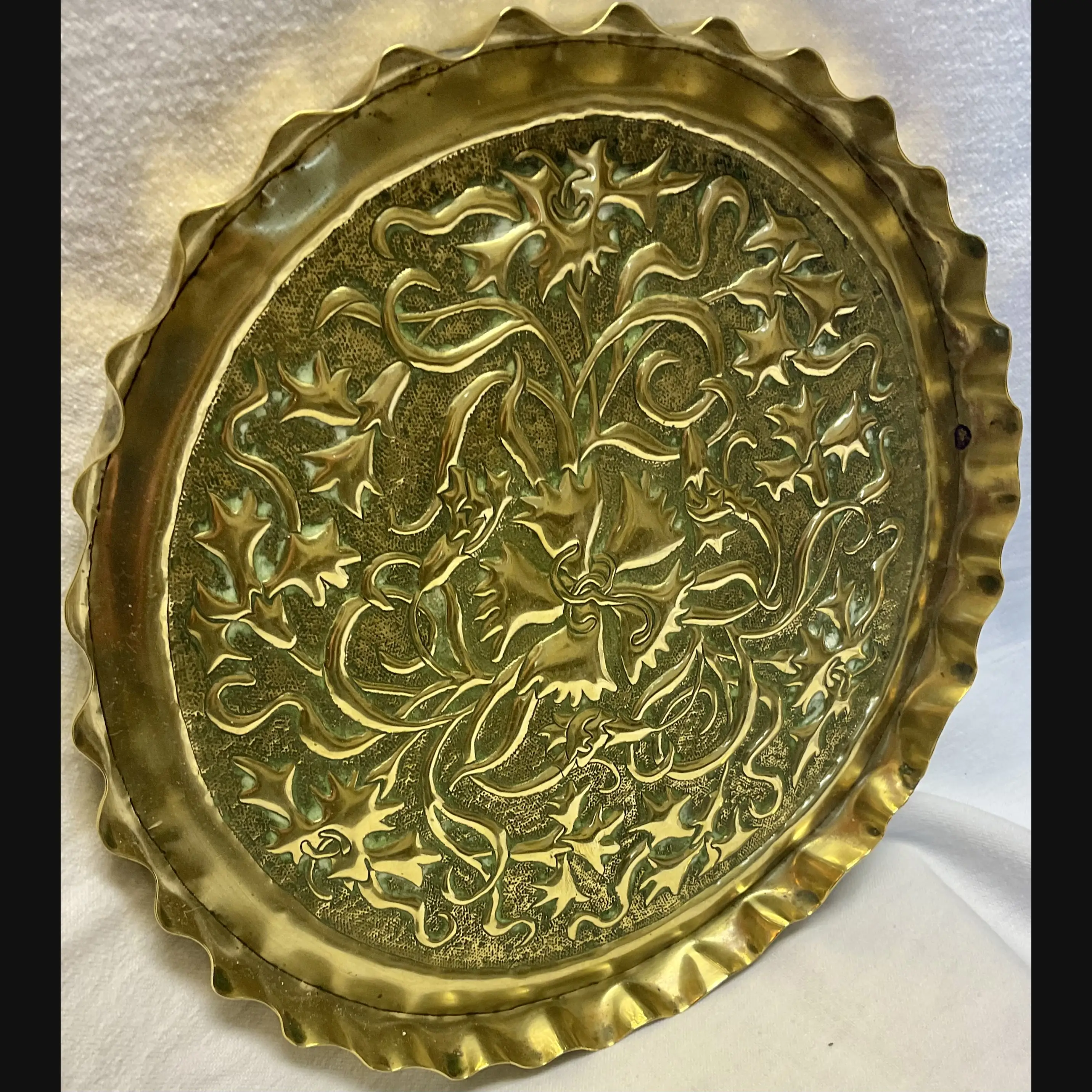 arts and crafts haia guild complex art nouveau brass card tray c1900 10