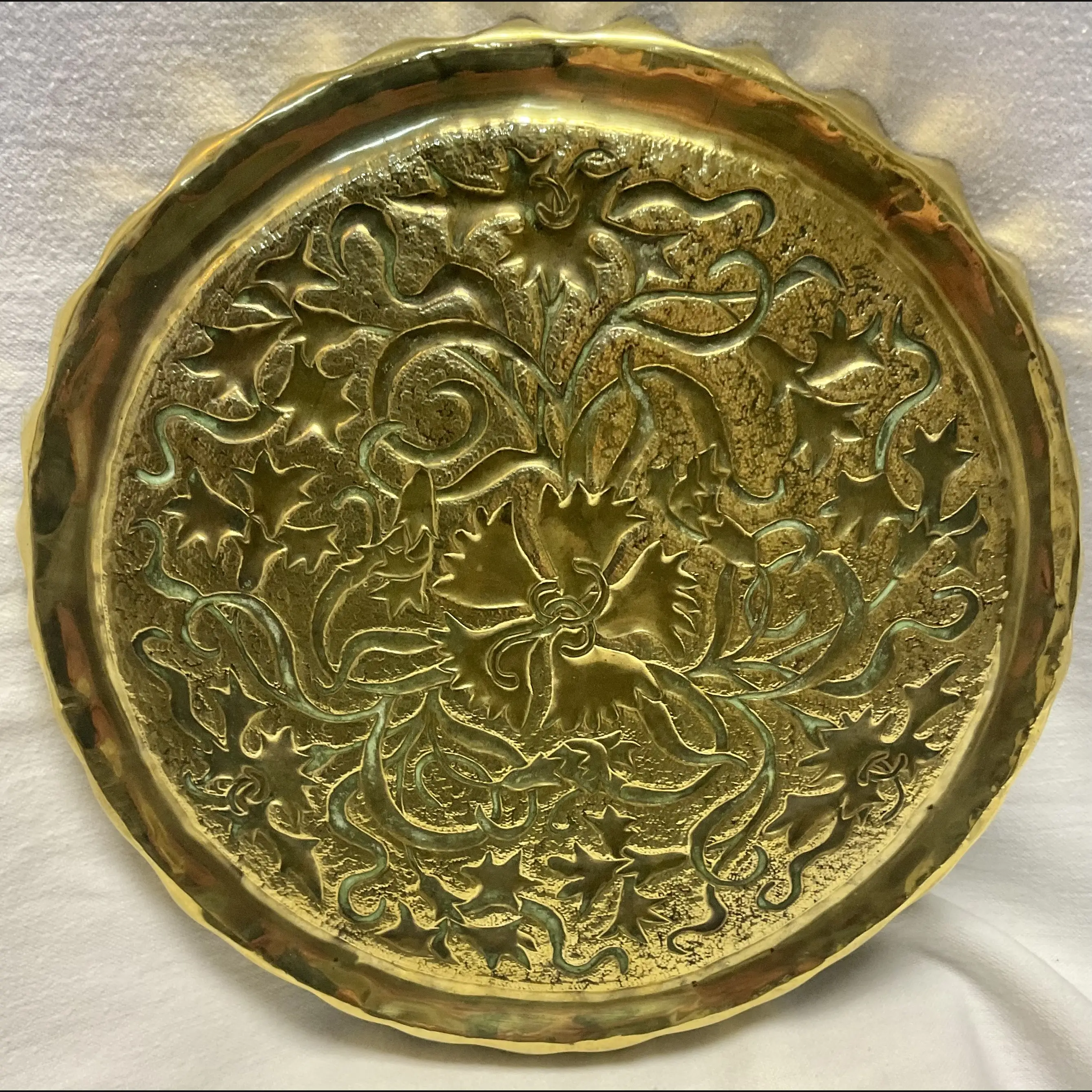 arts and crafts haia guild complex art nouveau brass card tray c1900 10