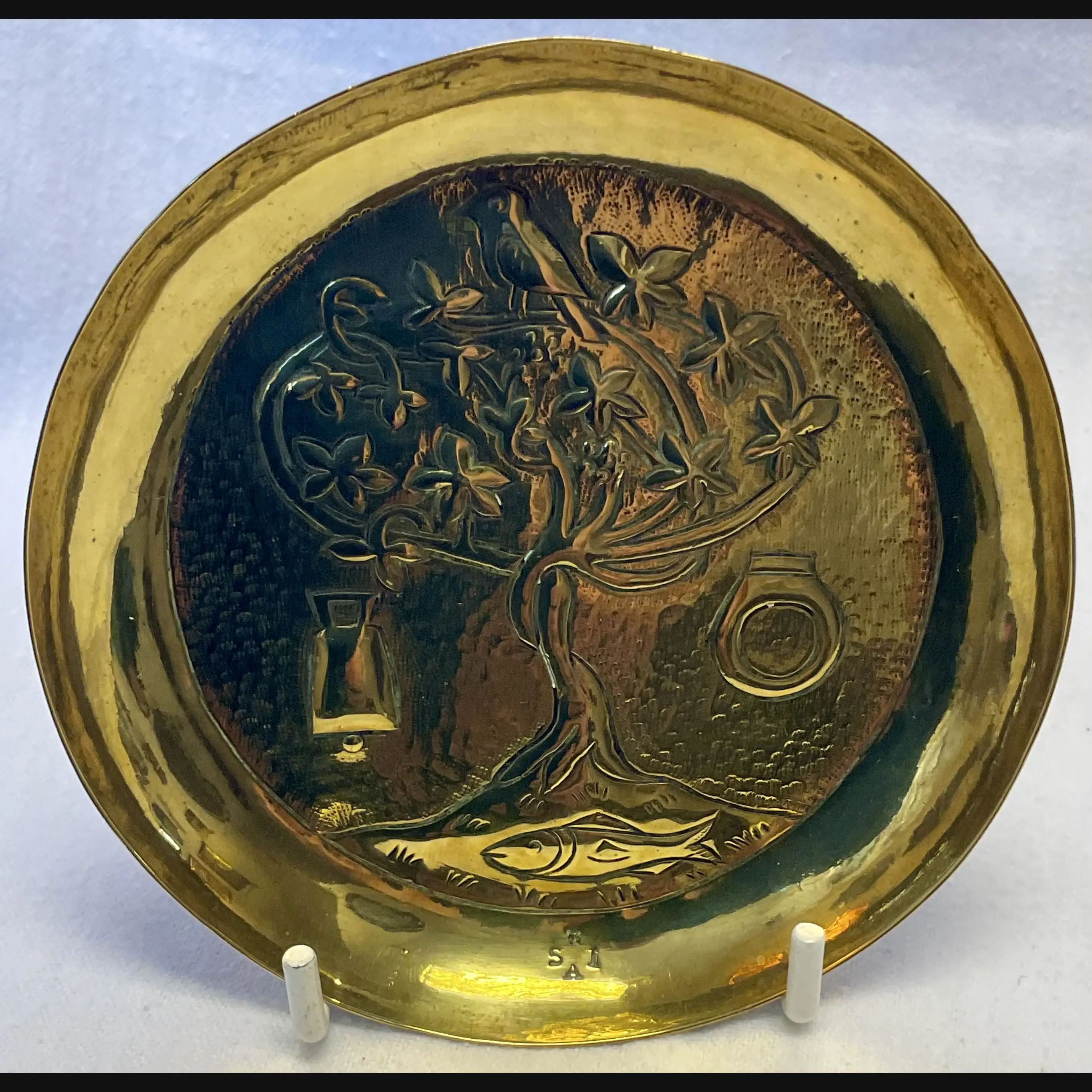 keswick school of industrial art ksia arts and crafts st kentigern brass pin tray c1900