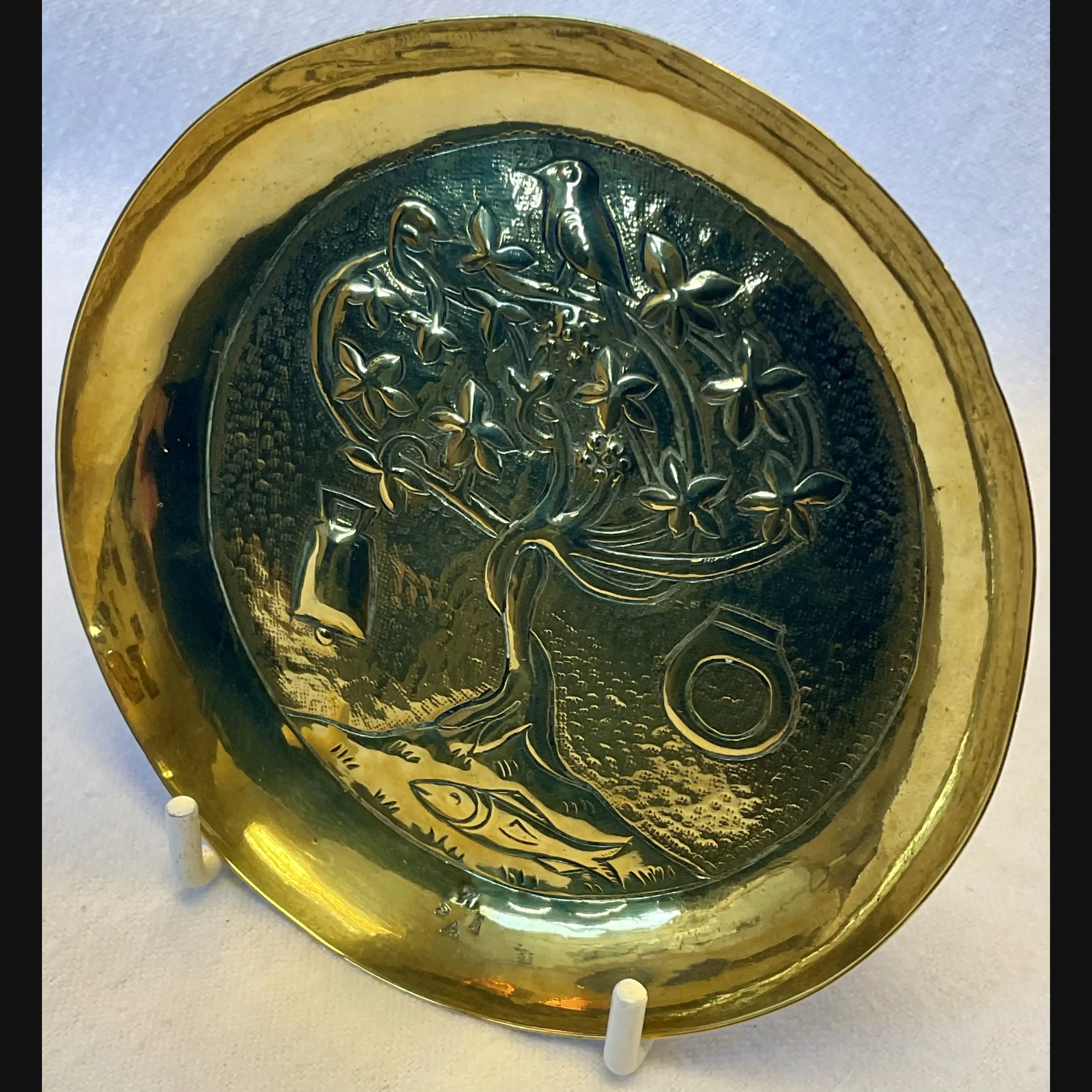 keswick school of industrial art ksia arts and crafts st kentigern brass pin tray c1900