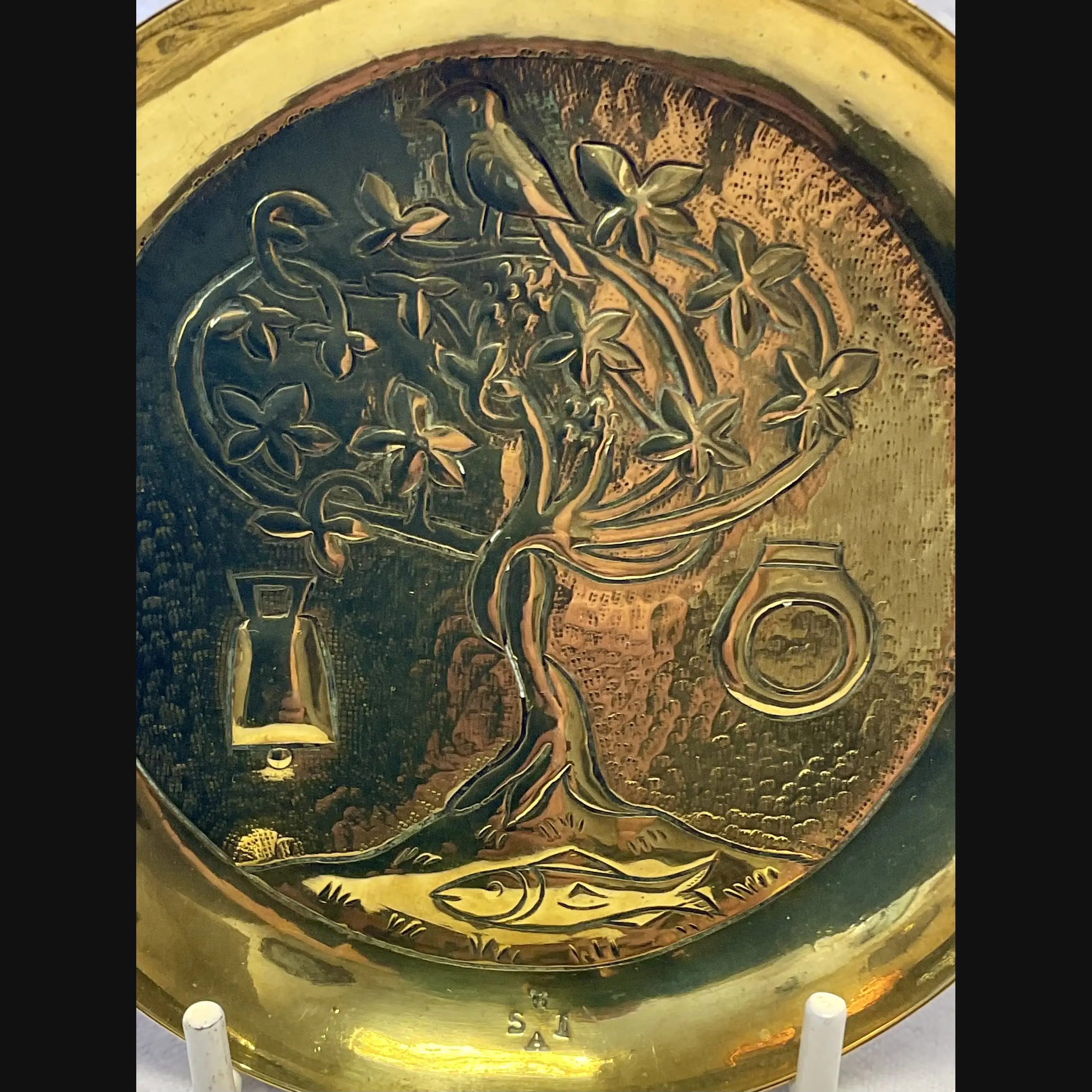 keswick school of industrial art ksia arts and crafts st kentigern brass pin tray c1900