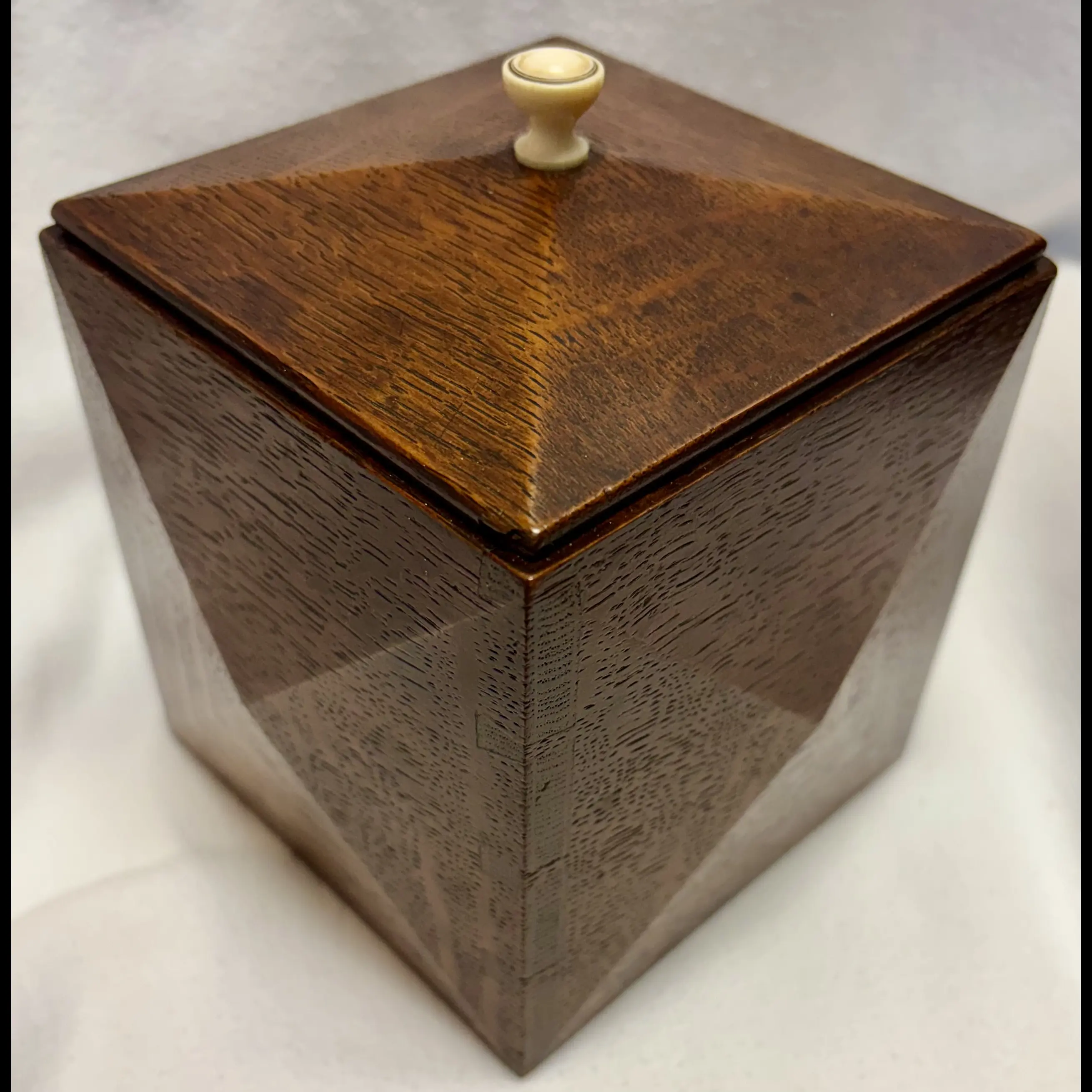 arthur simpson kendal handicrafts arts and crafts oak box tea caddy left