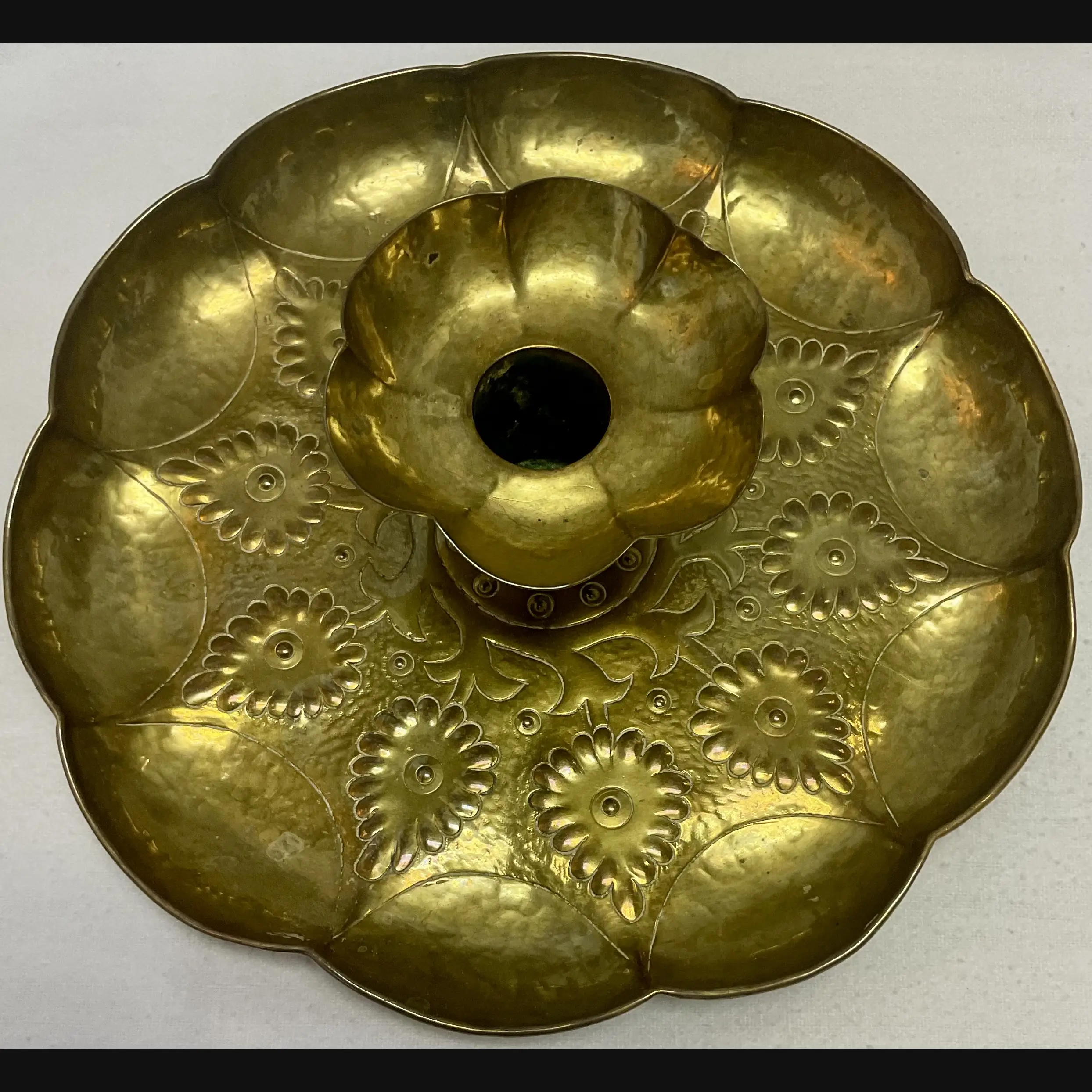 keswick school of industrial art ksia arts and crafts brass chamber stick in gilding metal