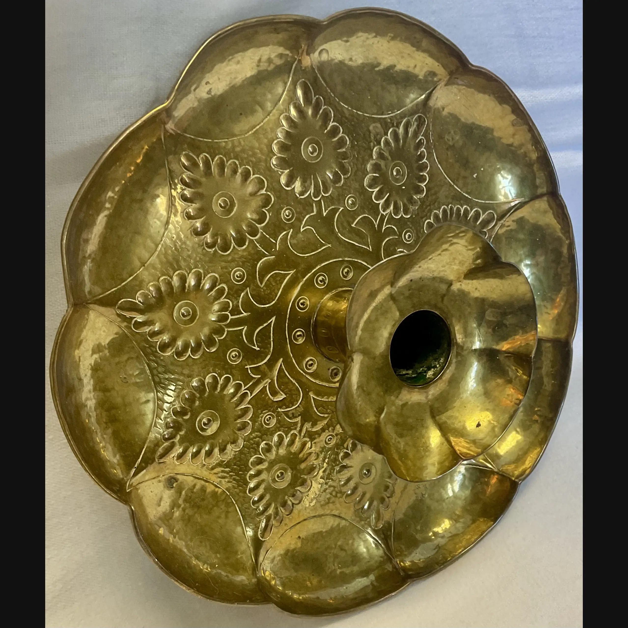 keswick school of industrial art ksia arts and crafts brass chamber stick in gilding metal