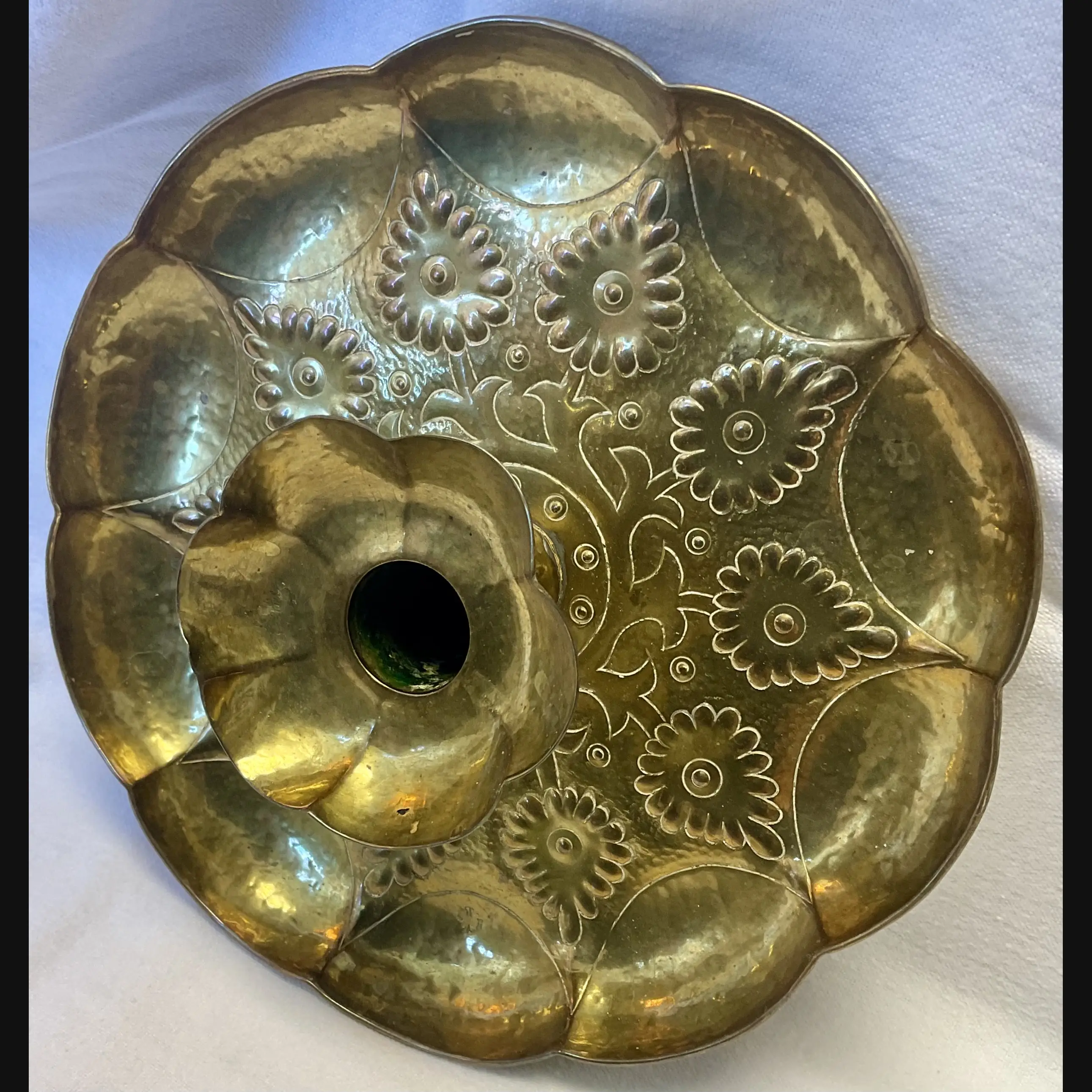 keswick school of industrial art ksia arts and crafts brass chamber stick in gilding metal