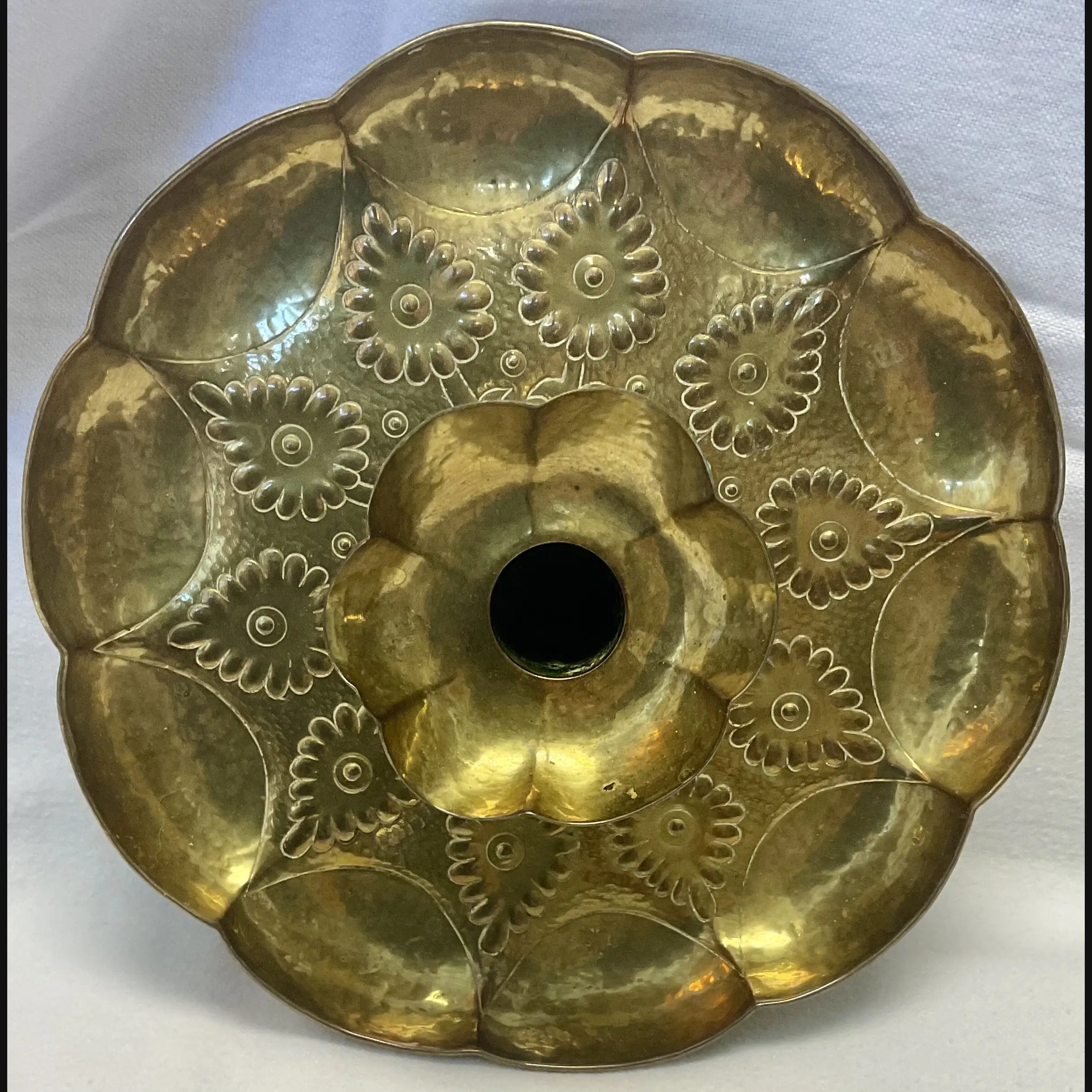 keswick school of industrial art ksia arts and crafts brass chamber stick in gilding metal