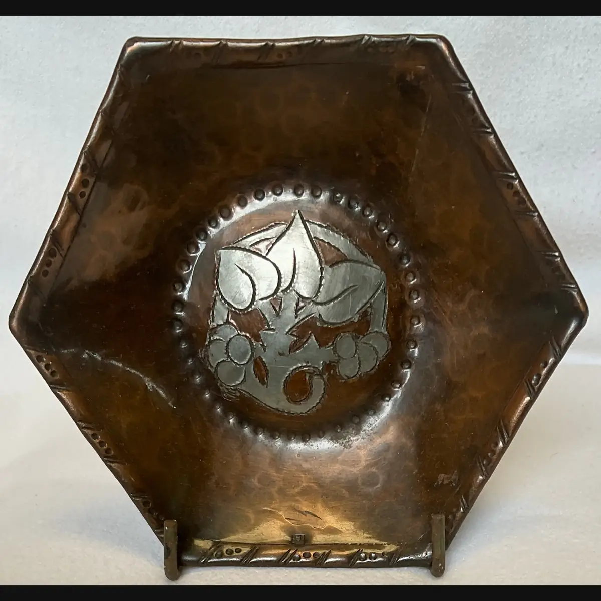 arts and crafts hugh wallis mixed metal pin tray