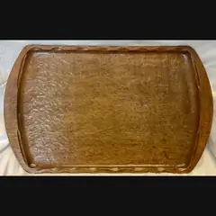 large stanley webb davies of windermere arts and crafts oak carved serving tray dated 1941