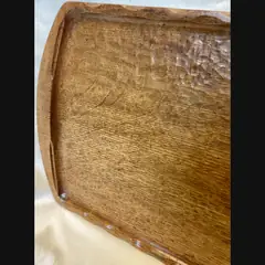 large stanley webb davies of windermere arts and crafts oak carved serving tray dated 1941