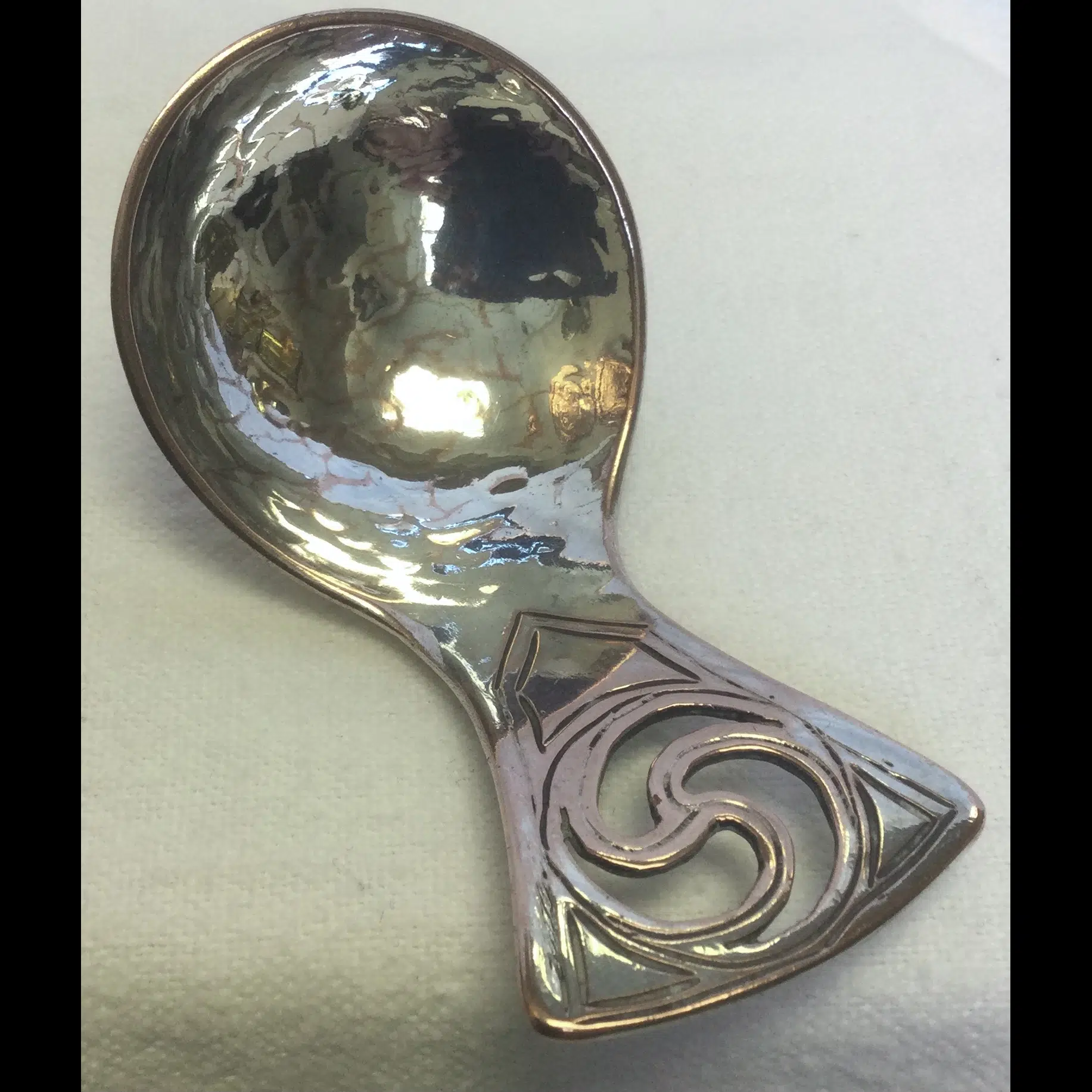 morecambe hec silver plated and pierced caddy spoon