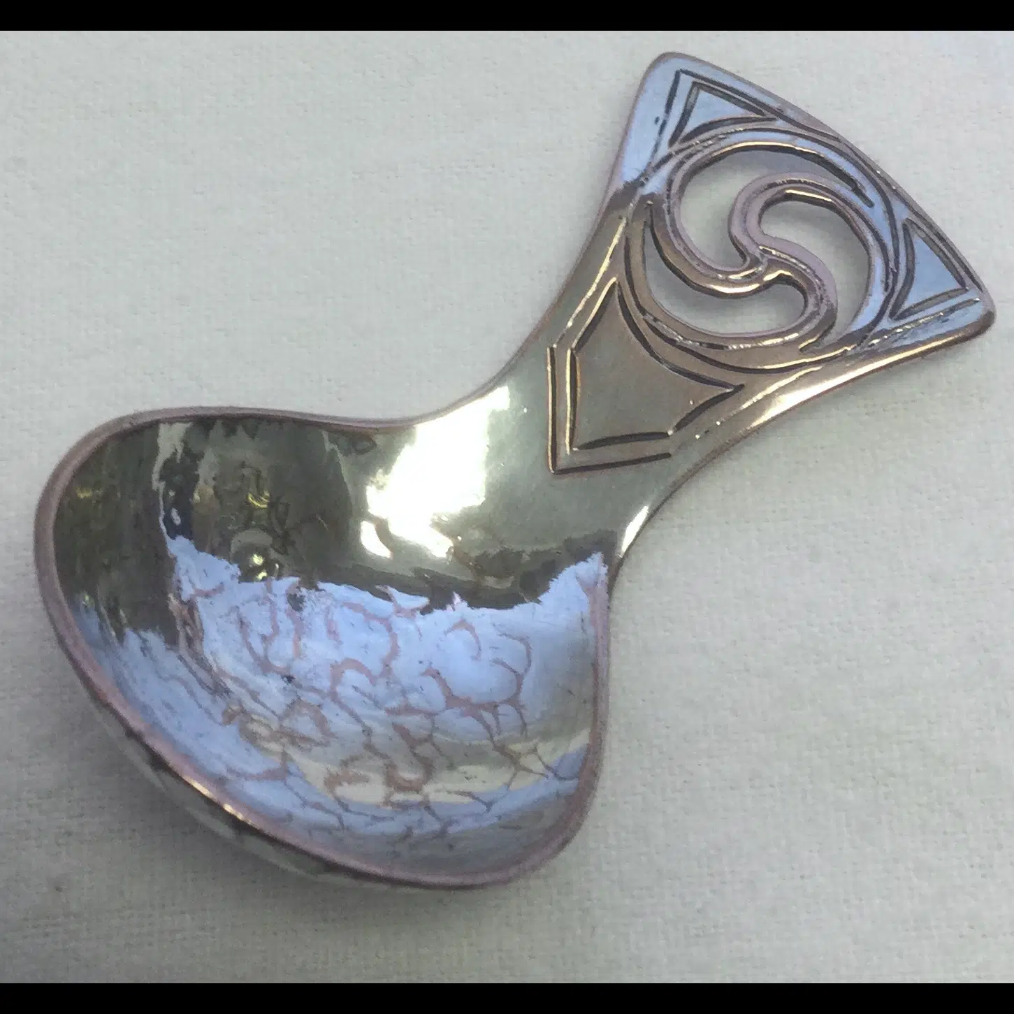 morecambe hec silver plated and pierced caddy spoon