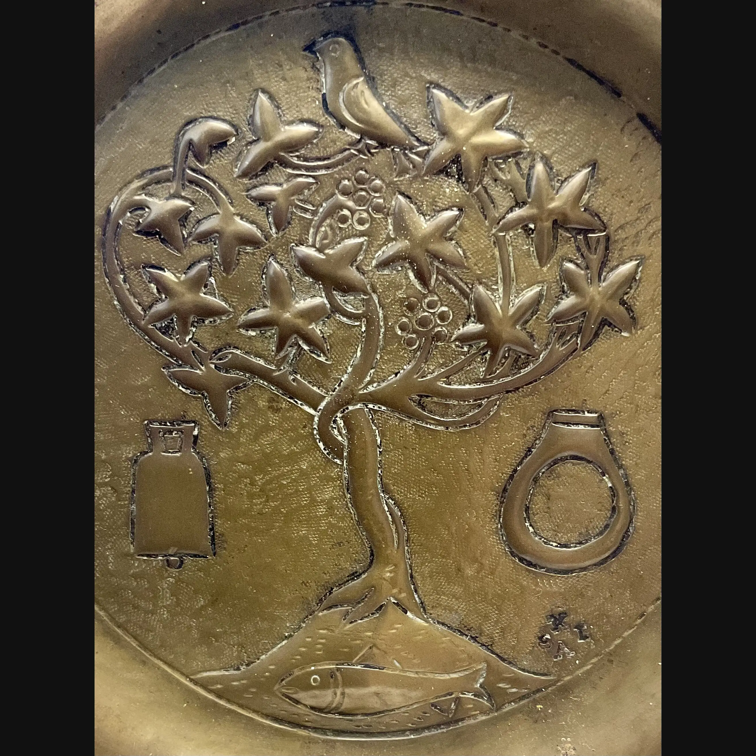 keswick school of industrial art ksia arts and crafts pin tray with the st kentigern crest