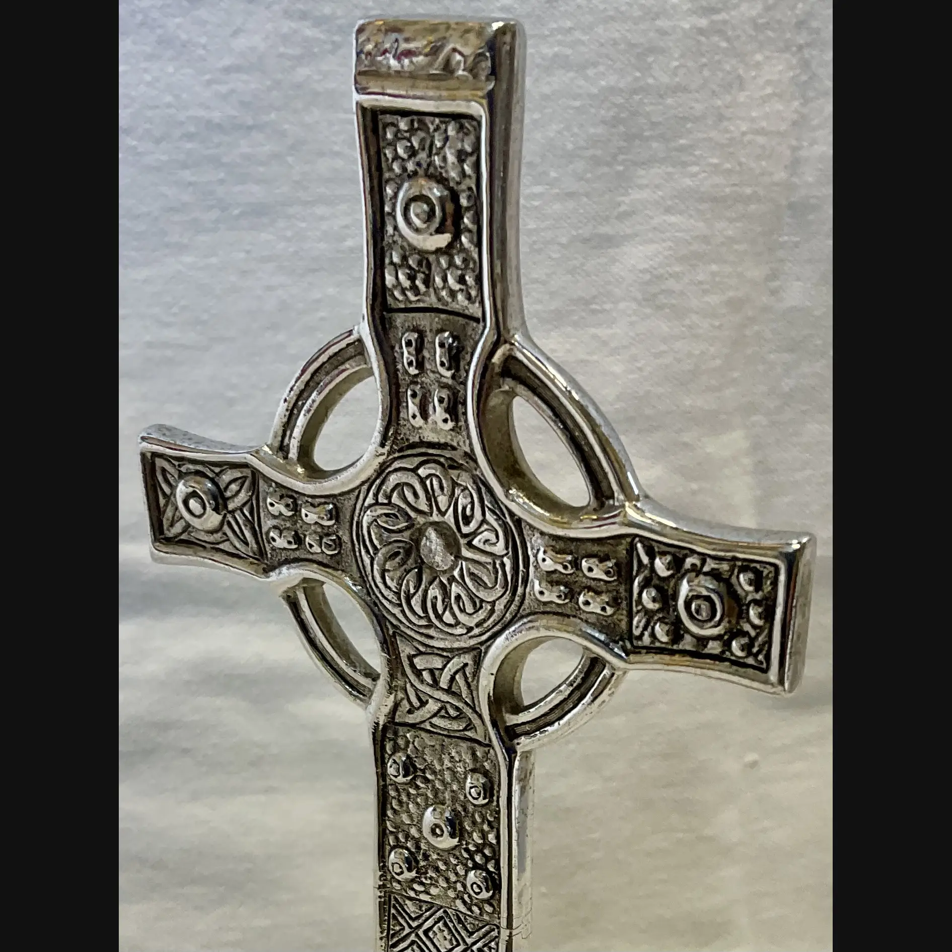 scottish arts and crafts silver plated iona cross by dawson bowman ica c1970s