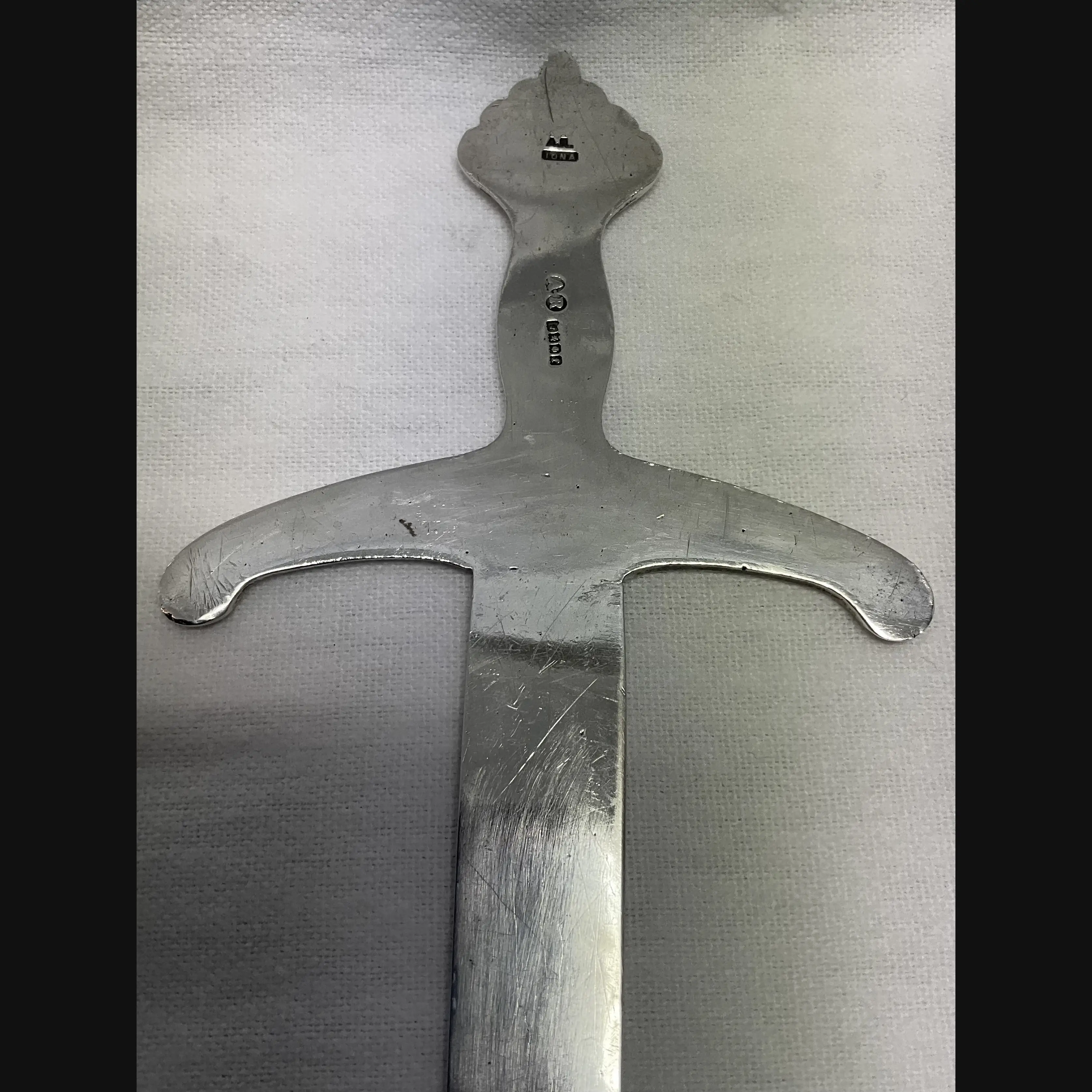 large alexander ritchie iona celtic art scottish arts and crafts silver letter opener with entwined beasts c1929