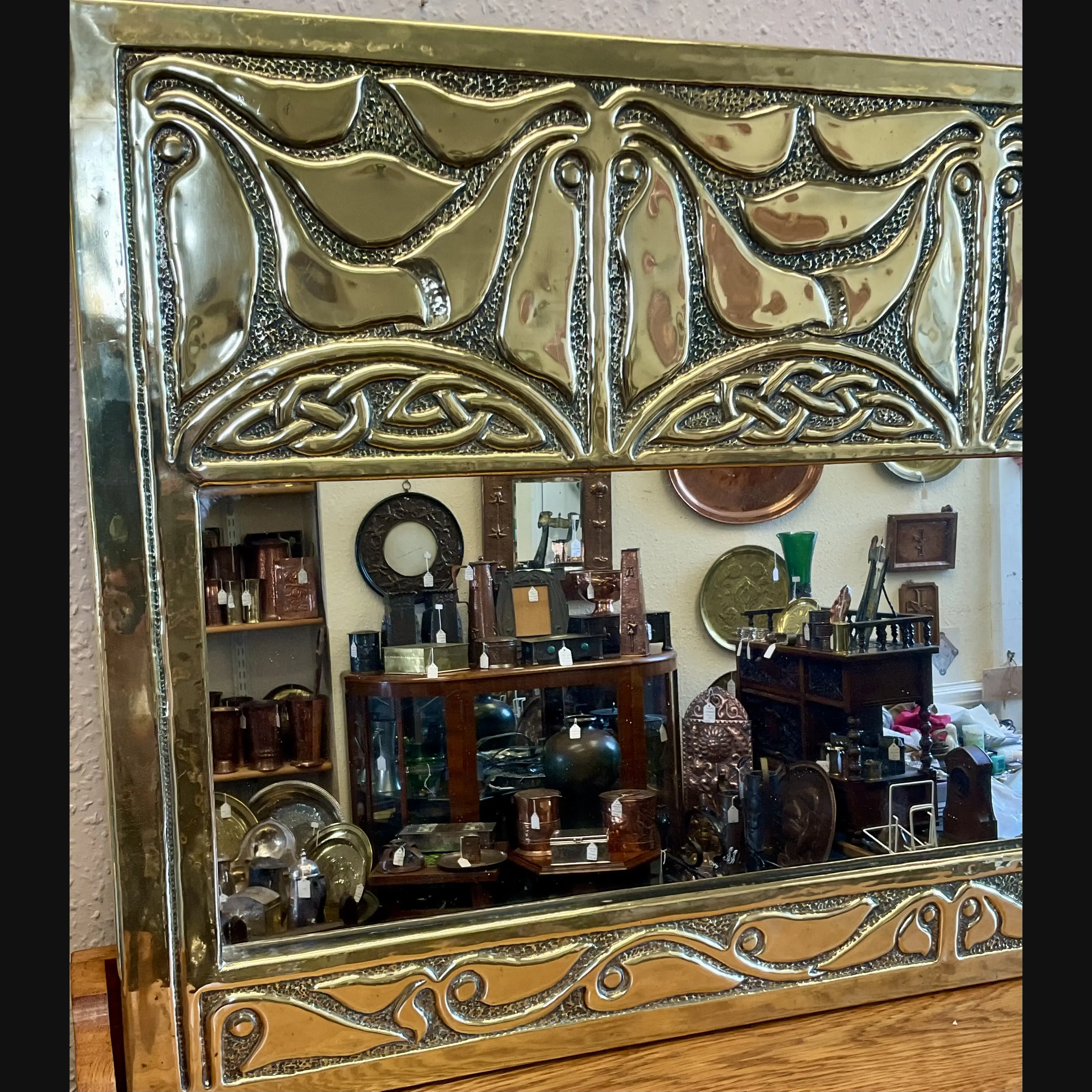 alexander ritchie iona celtic arts scottish arts and crafts celtic revival large wall mirror c1905