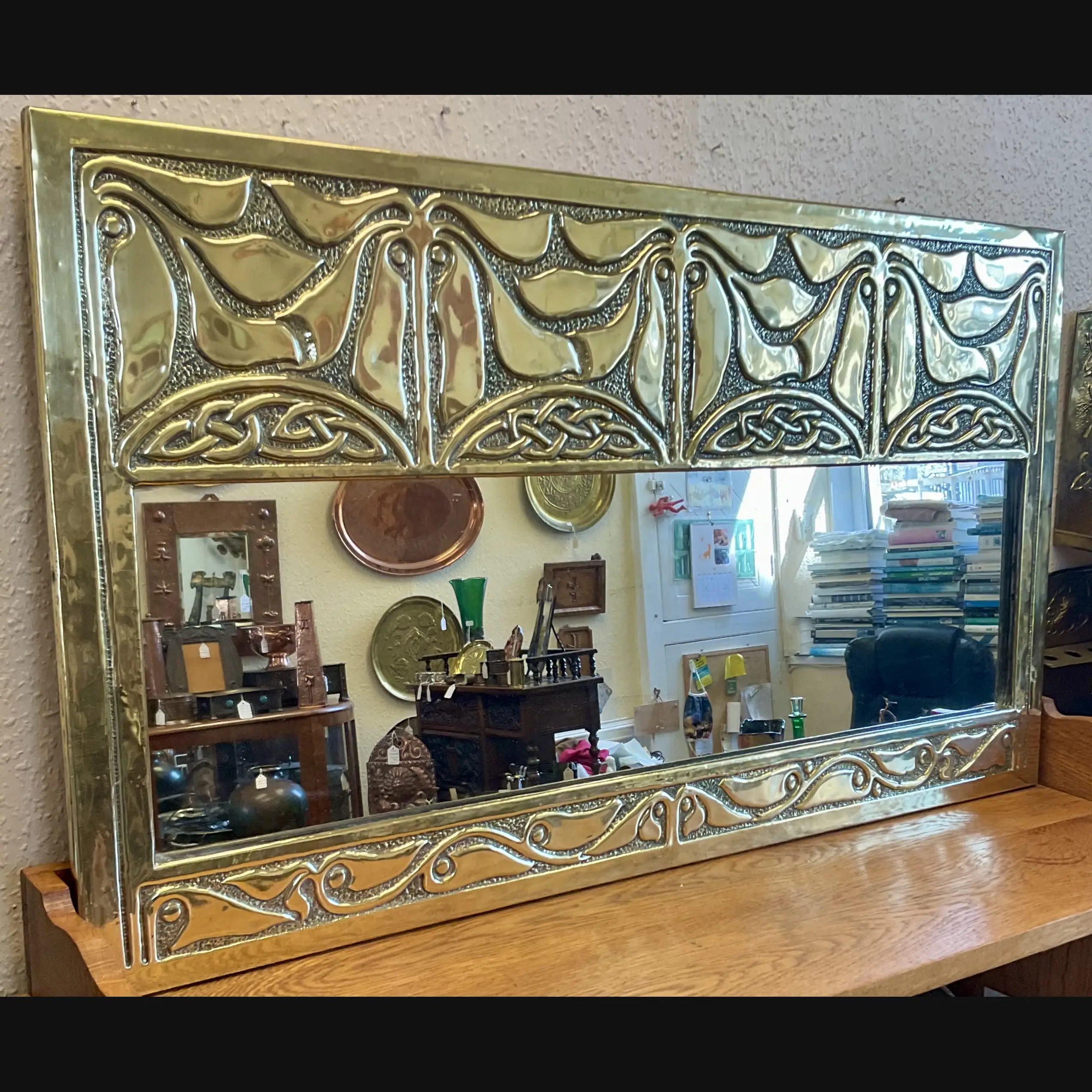 alexander ritchie iona celtic arts scottish arts and crafts celtic revival large wall mirror c1905