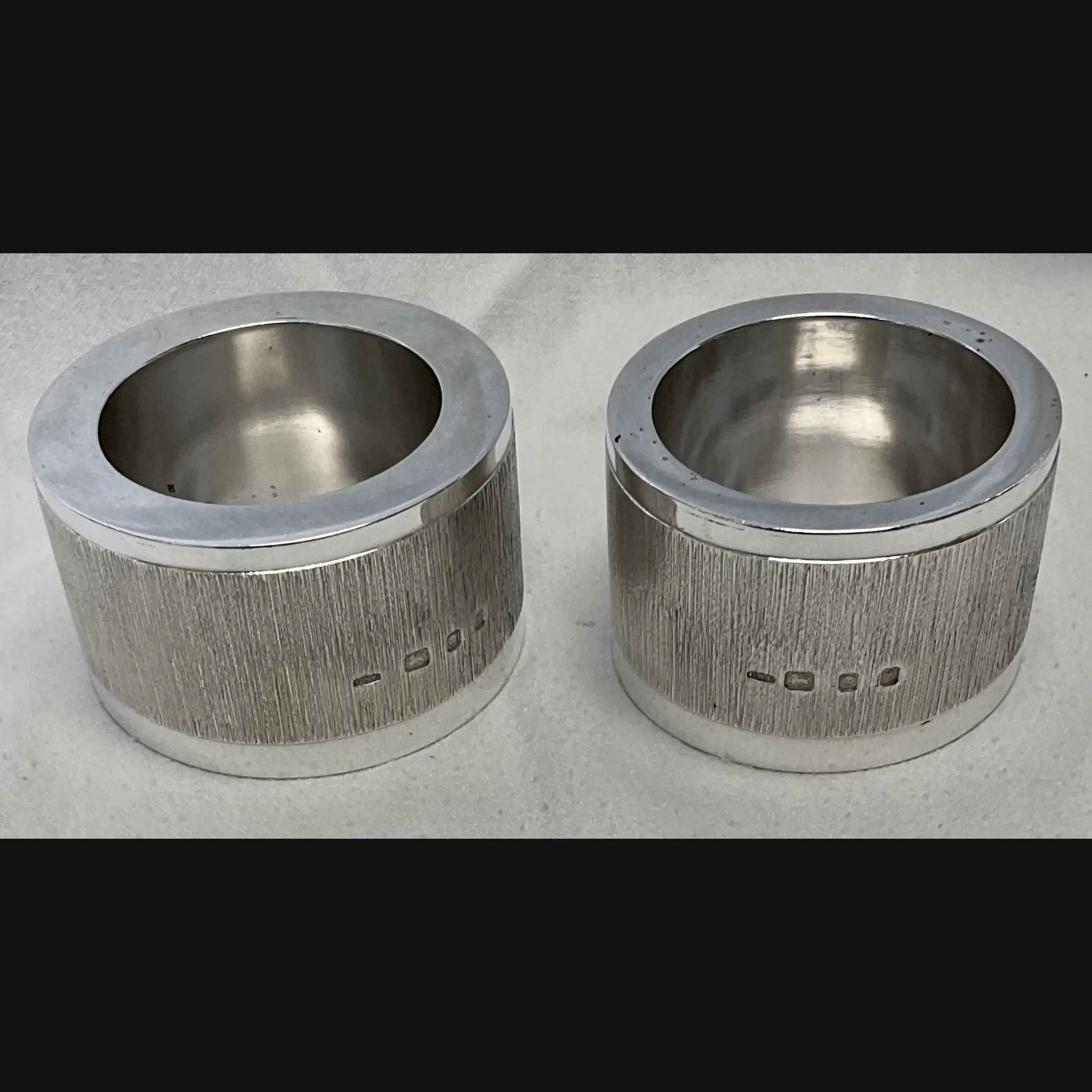 christoper lawrence modernist silver textured table salts   candlesticks