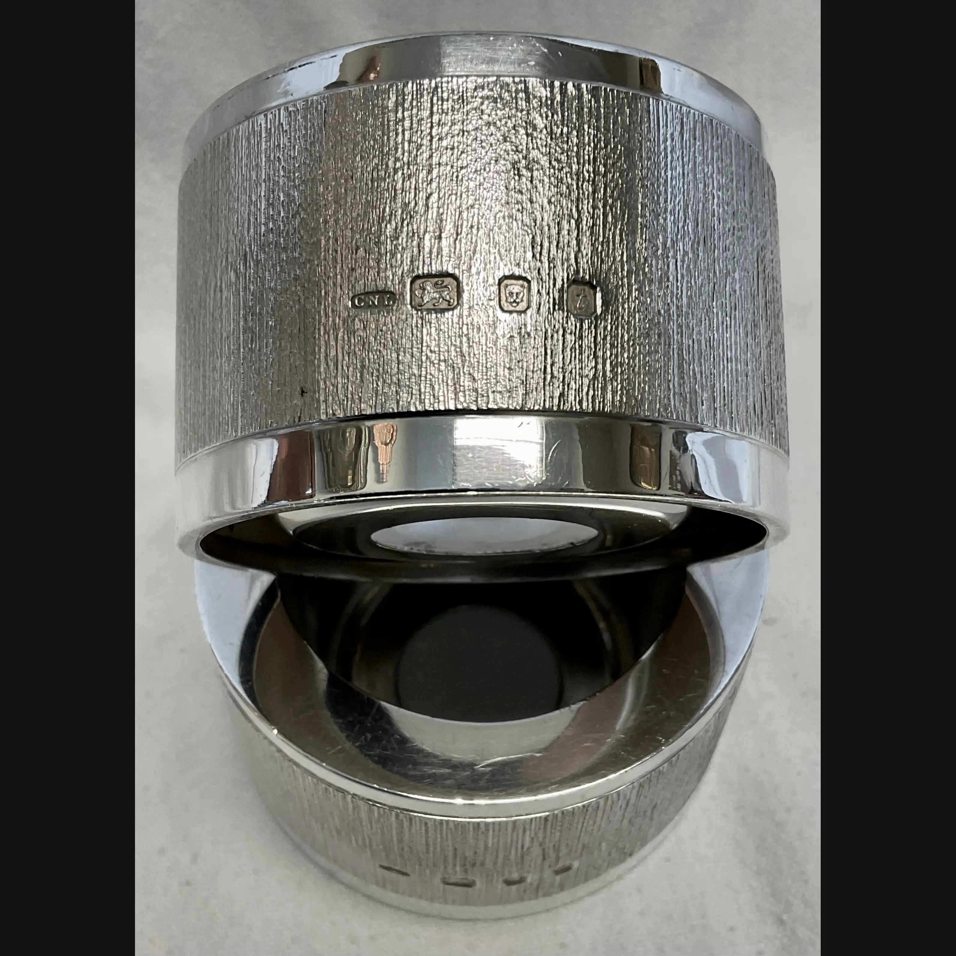 christoper lawrence modernist silver textured table salts   candlesticks