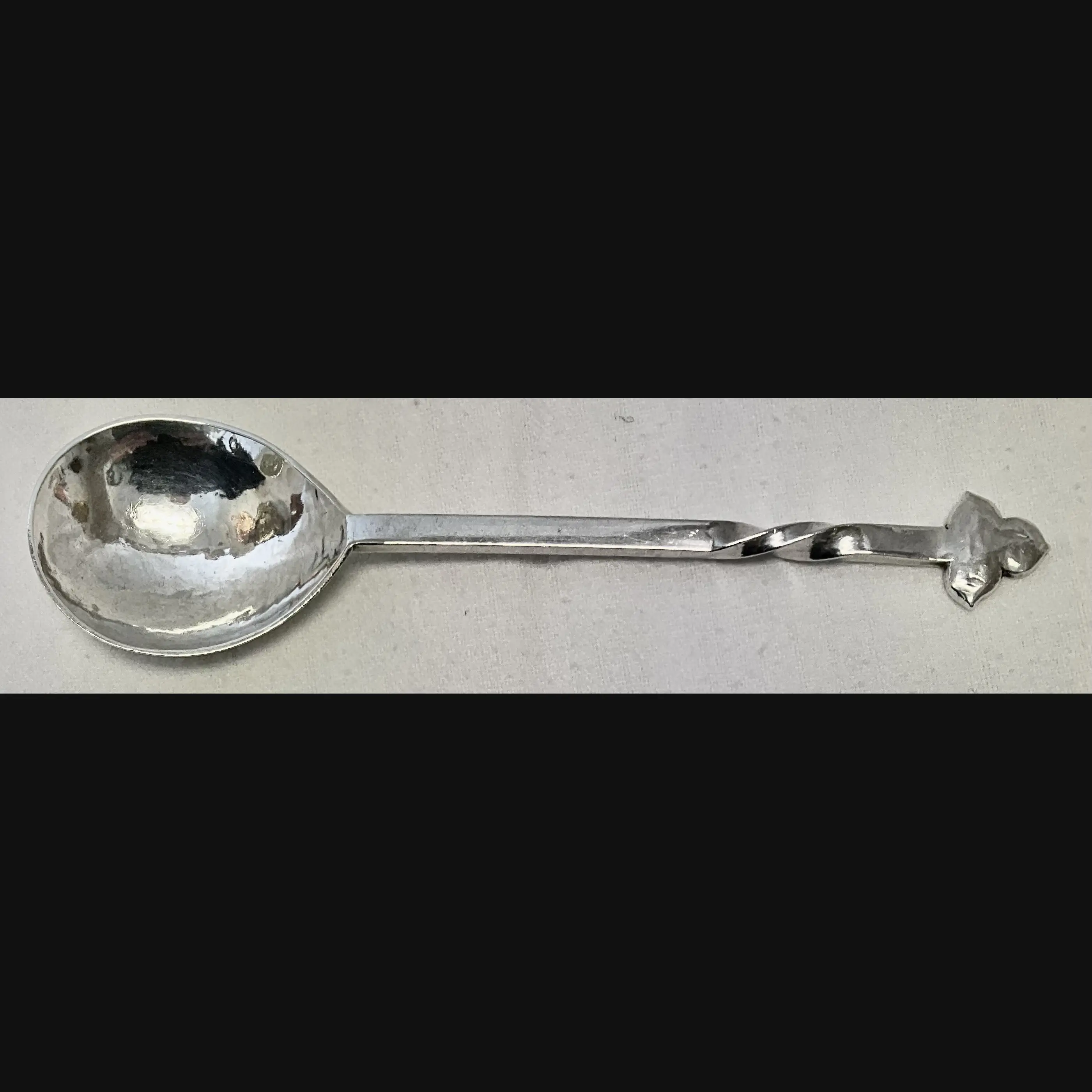keswick school of industrial art ksia hammered top twist stem silver spoon